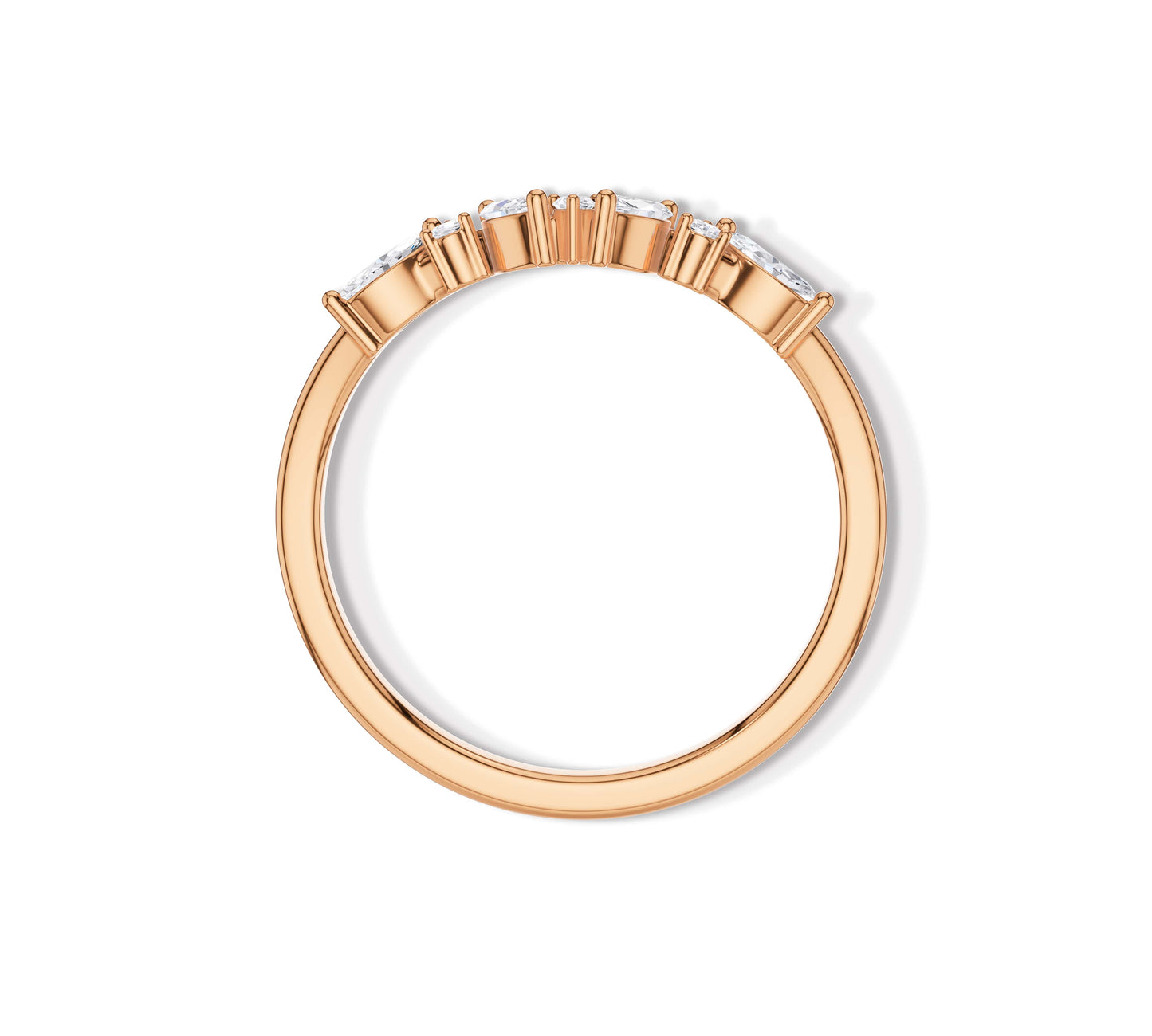 dainty wedding rings side view