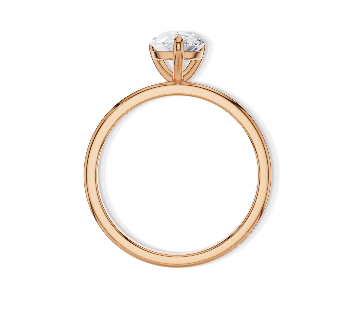 Sparkling rose gold ring with pear diamond