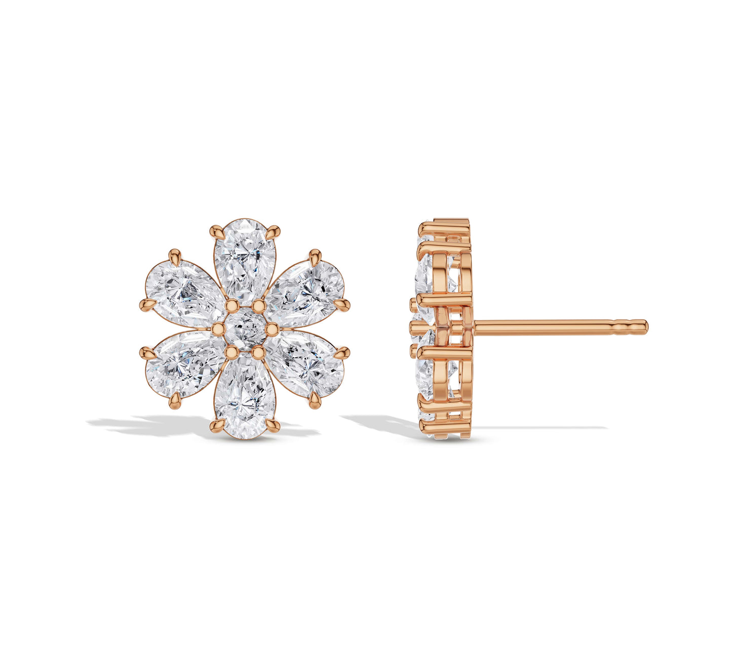 pear diamond stud earrings