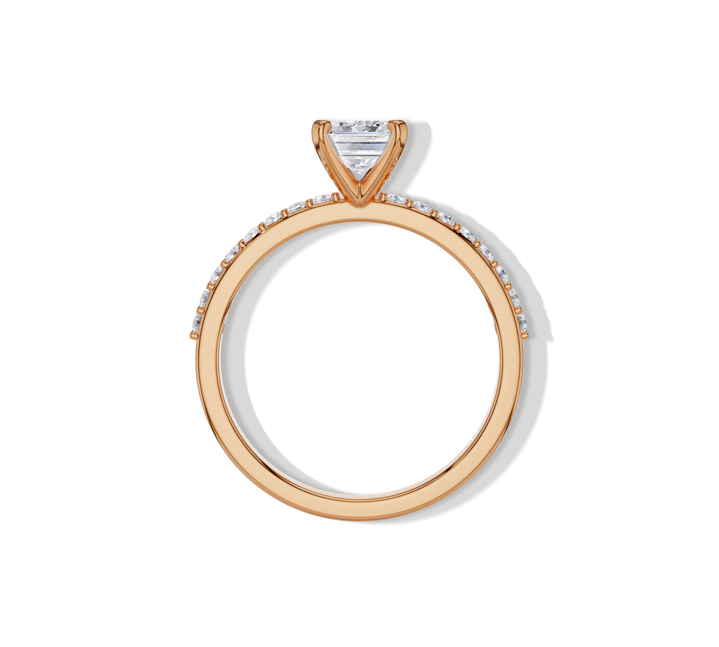 14k rose gold emerald & diamond engagement rings