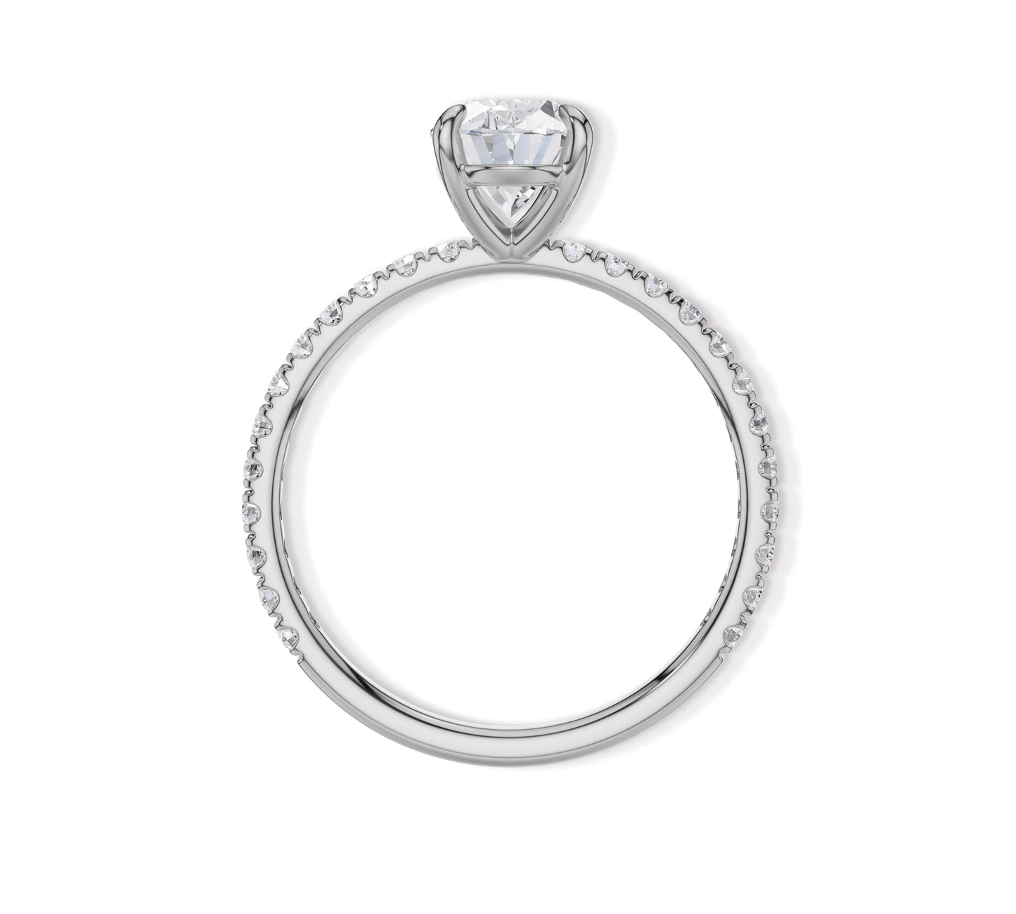 Brilliant lab diamond ring in yellow gold with four prongs