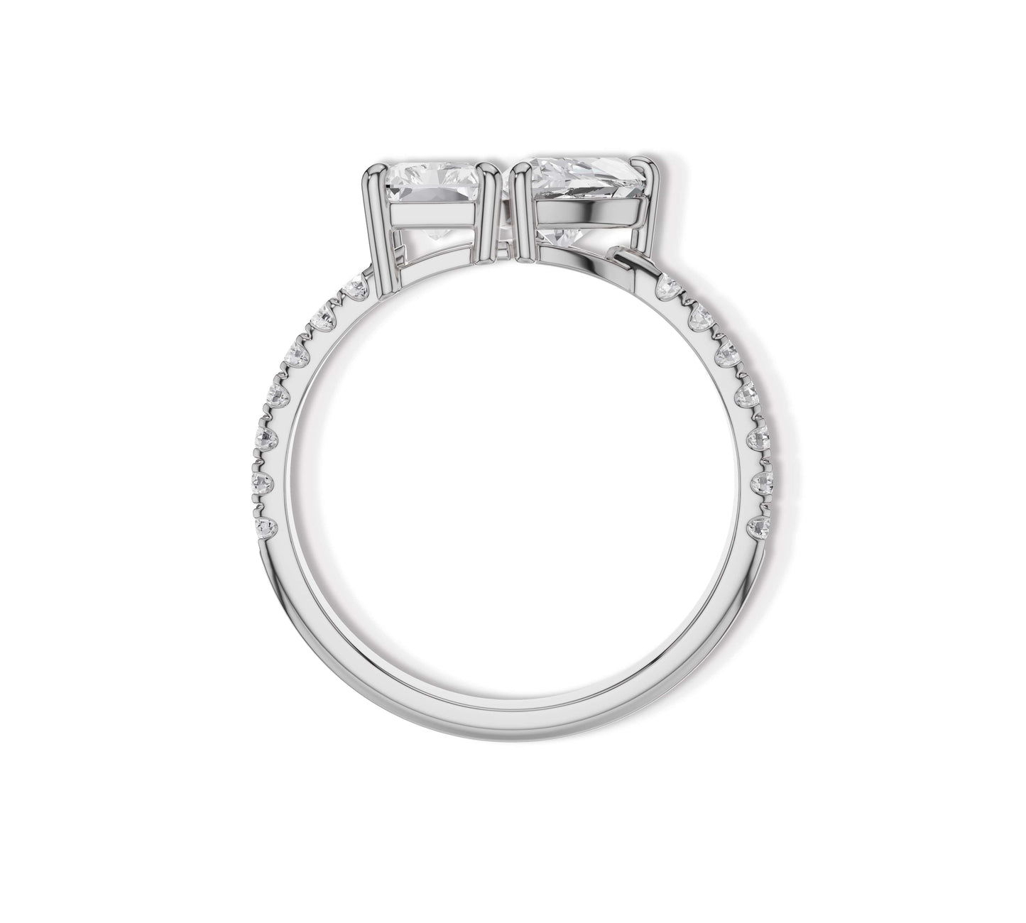 Yellow gold duo diamond statement ring
