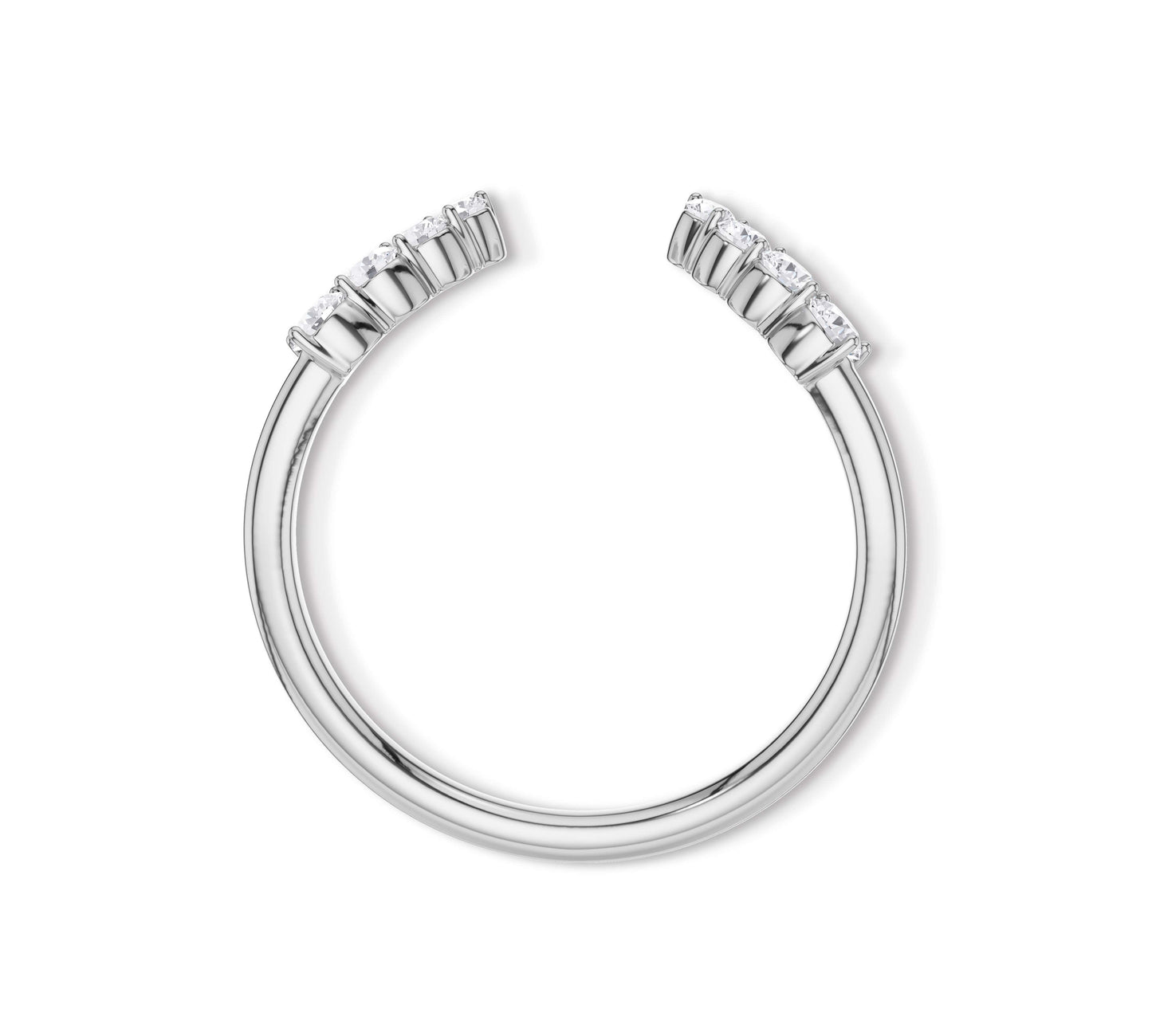 white gold open diamond ring