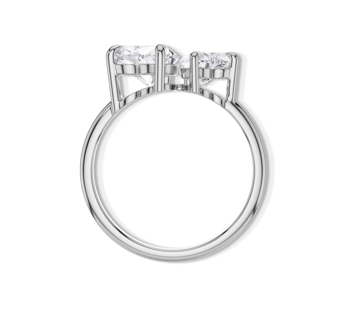 toi et moi moissanite ring