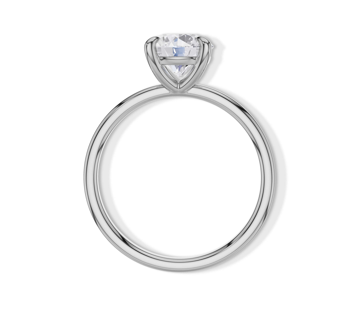 Simple and iconic round cut diamond ring.