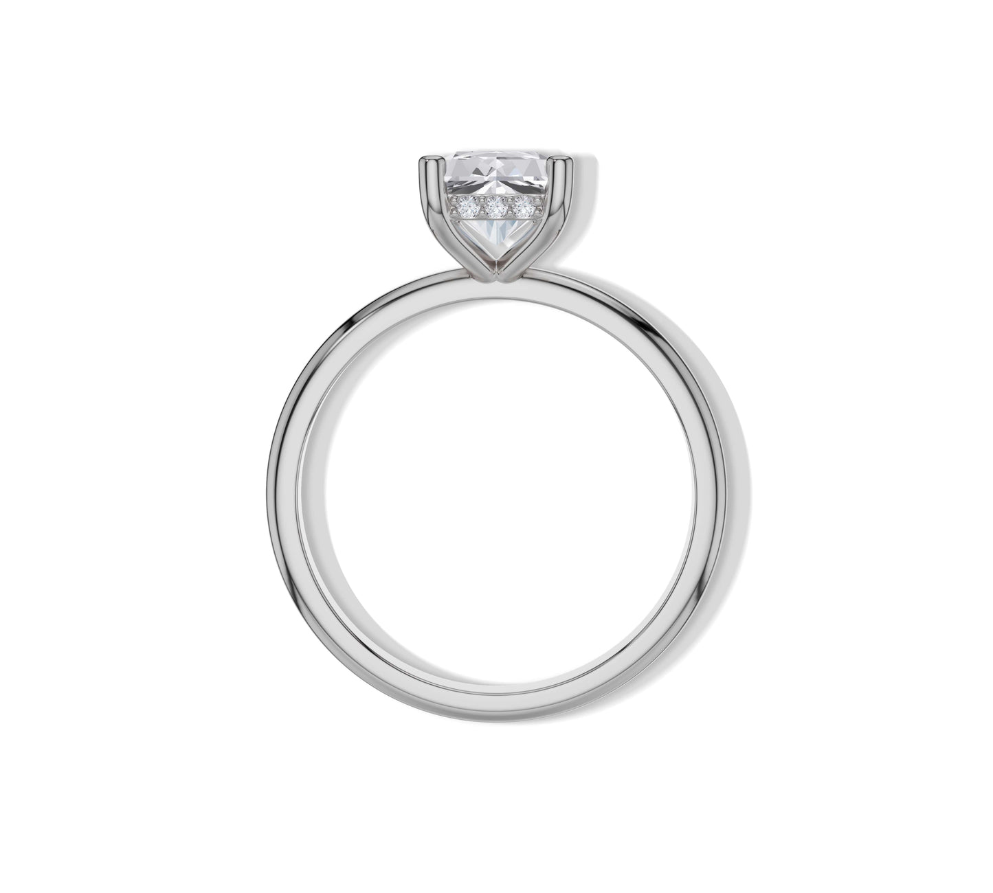 Radiant Diamond Hidden Halo Engagement Ring