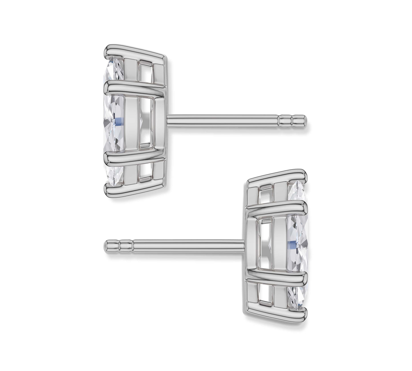 Marquise Diamond Stud Earrings Six Prong