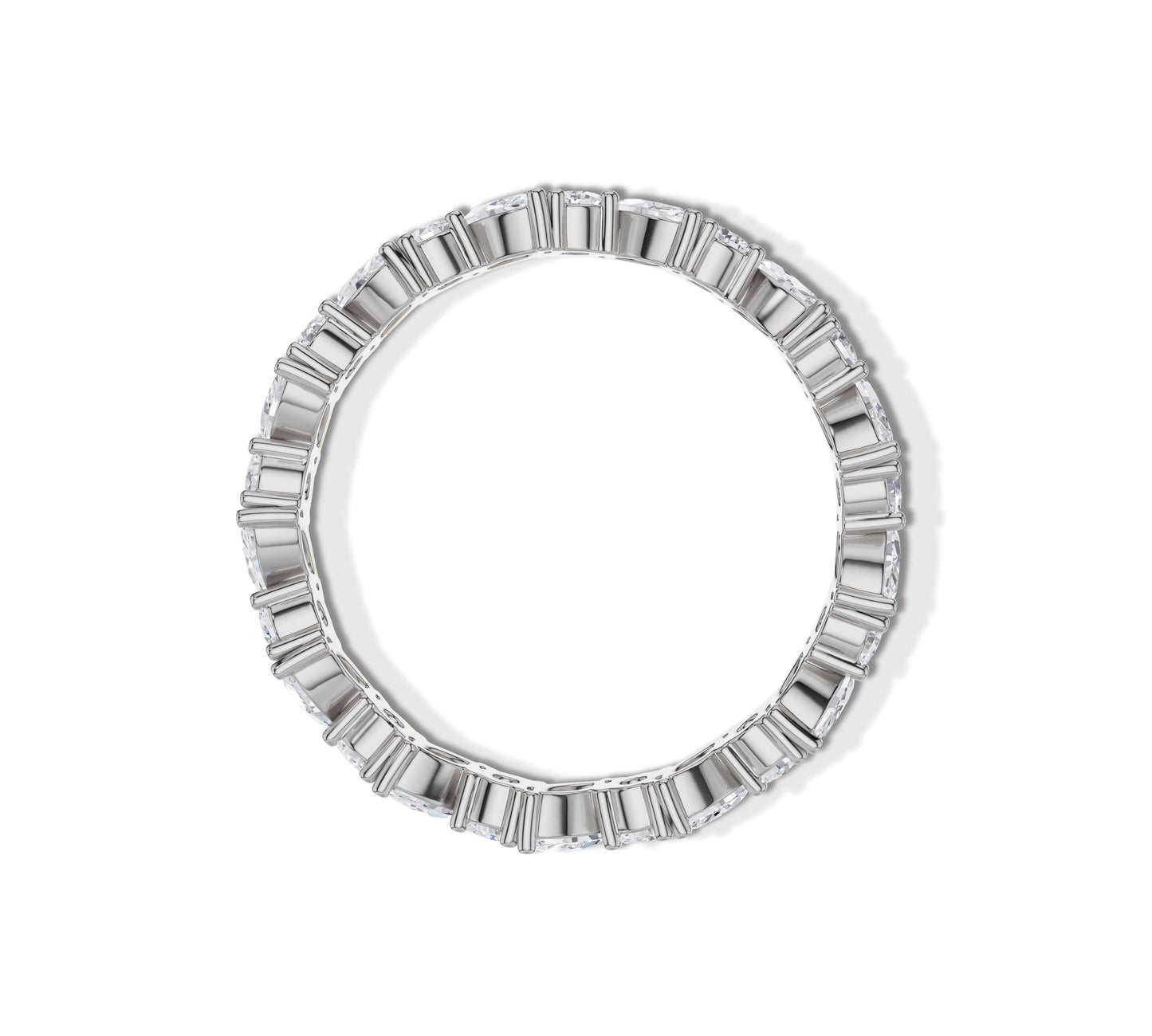 white gold mixe shape eternity band