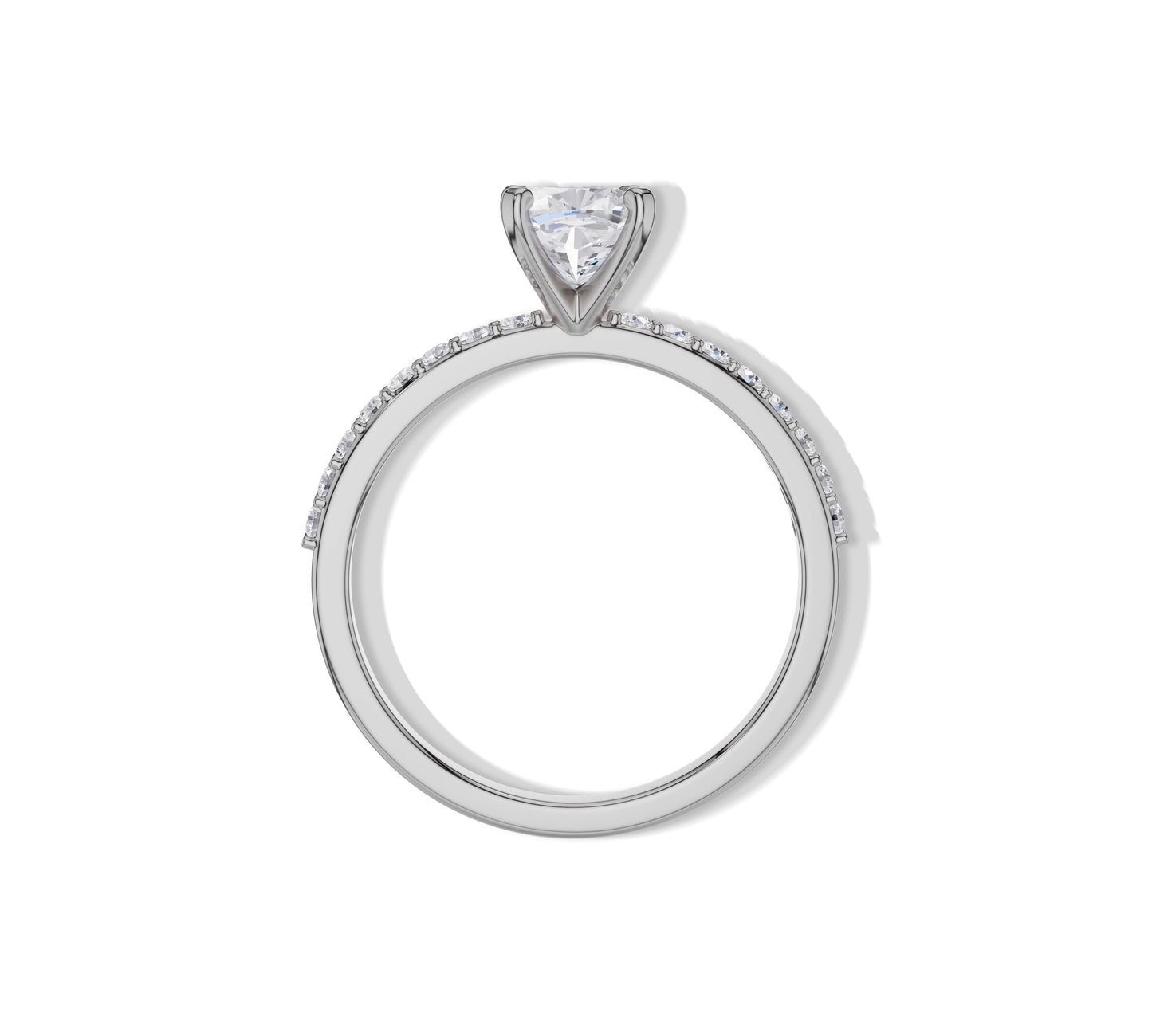 14k white gold pave engagement rings