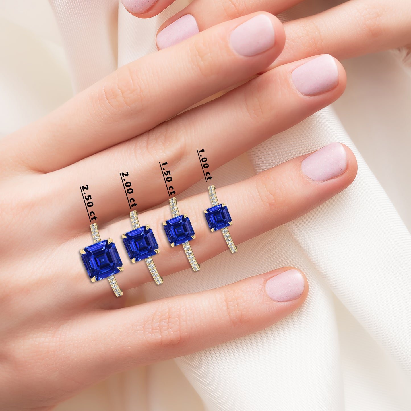 TEST solitaire ring with carat variation + gemstone