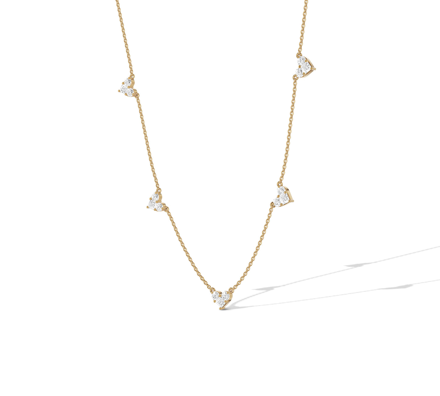 Minimalist layering necklace with heart accents