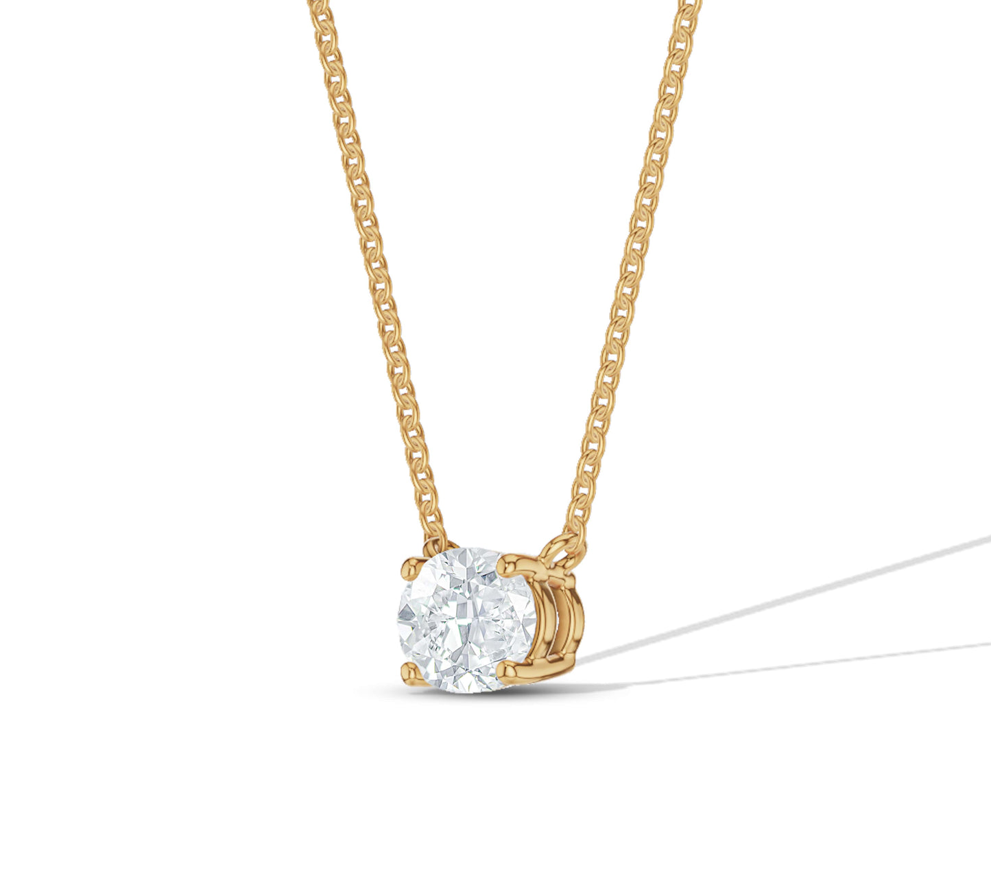 Horizontal Oval Cut Diamond Necklace