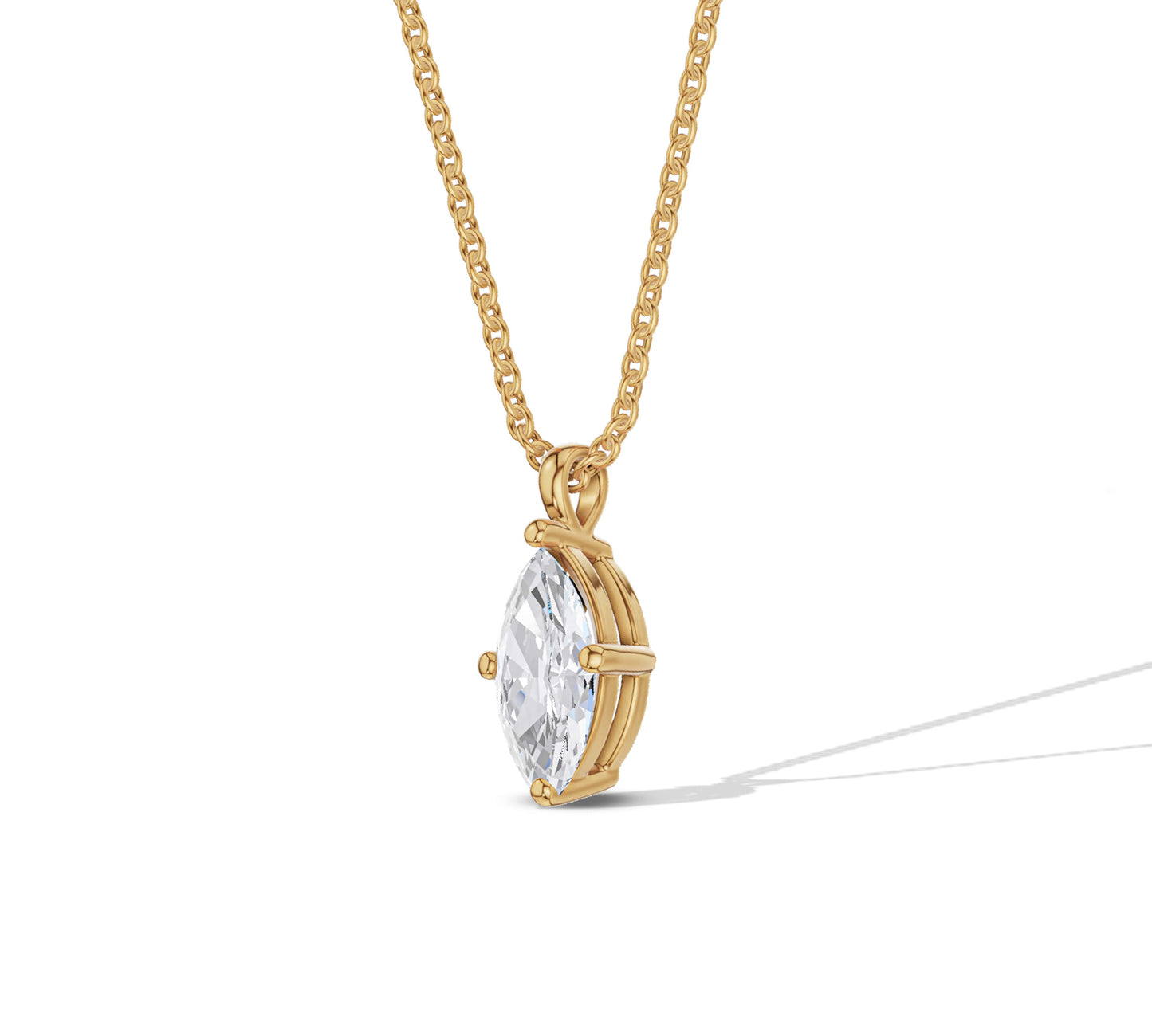 yellow gold solitaire diamond necklace