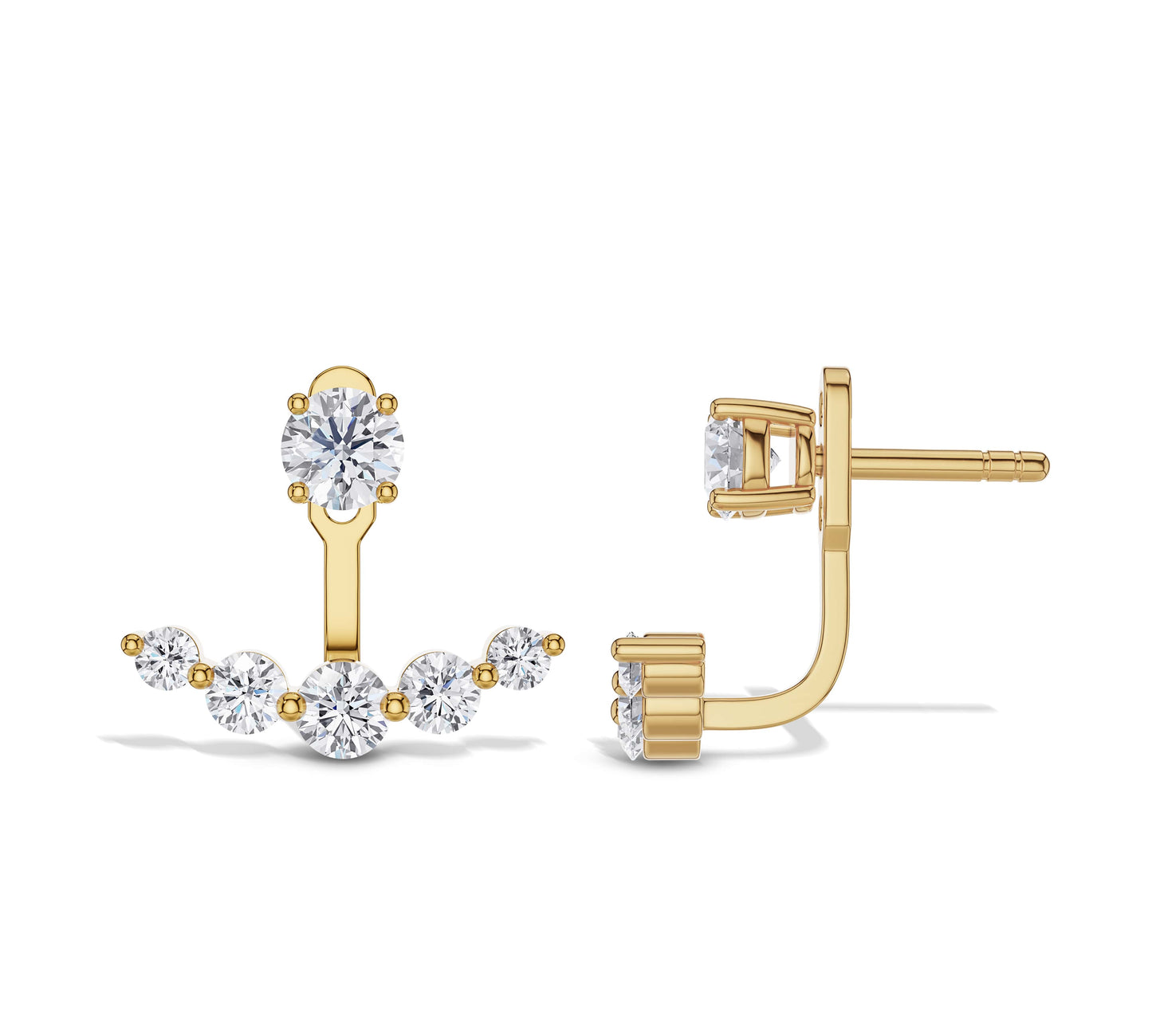Modern yellow gold diamond stud jacket set
