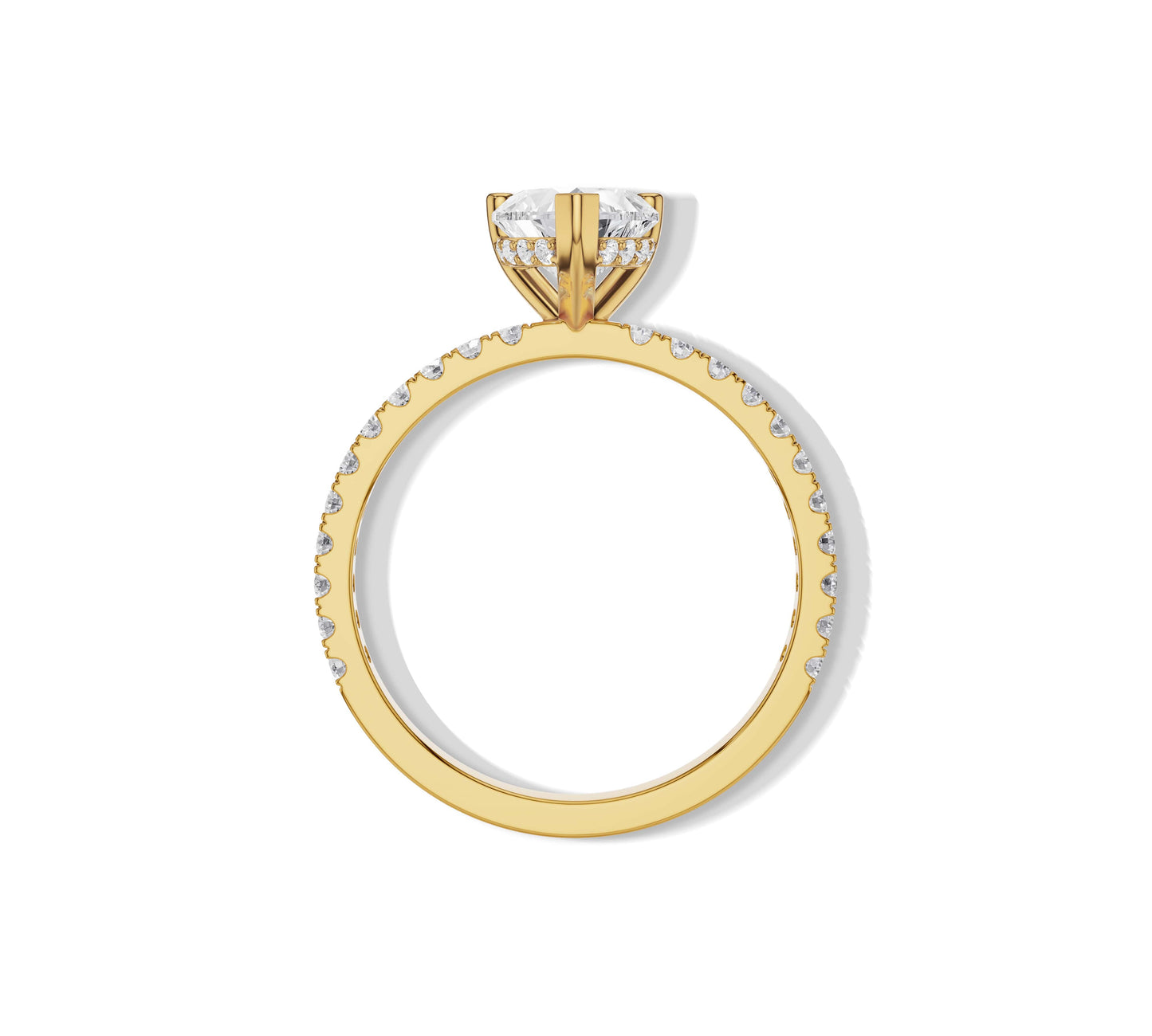 Love-inspired yellow gold heart solitaire ring