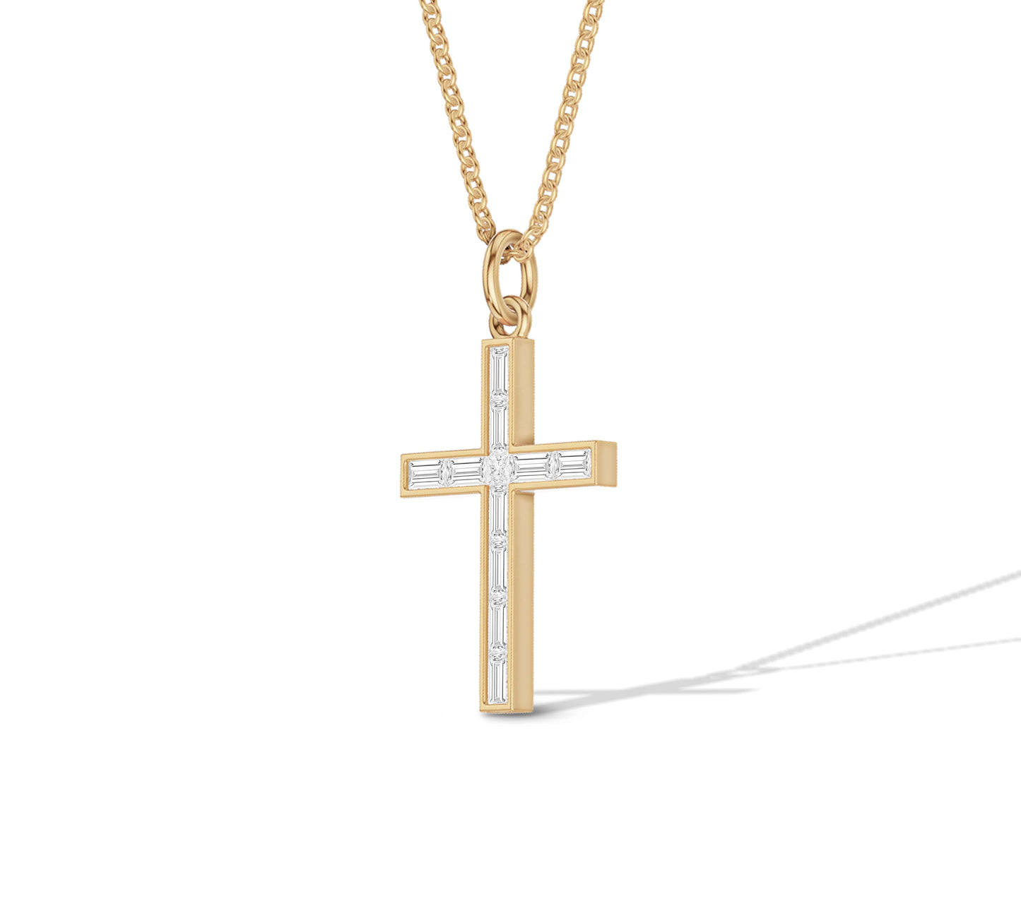 baguette diamond cross