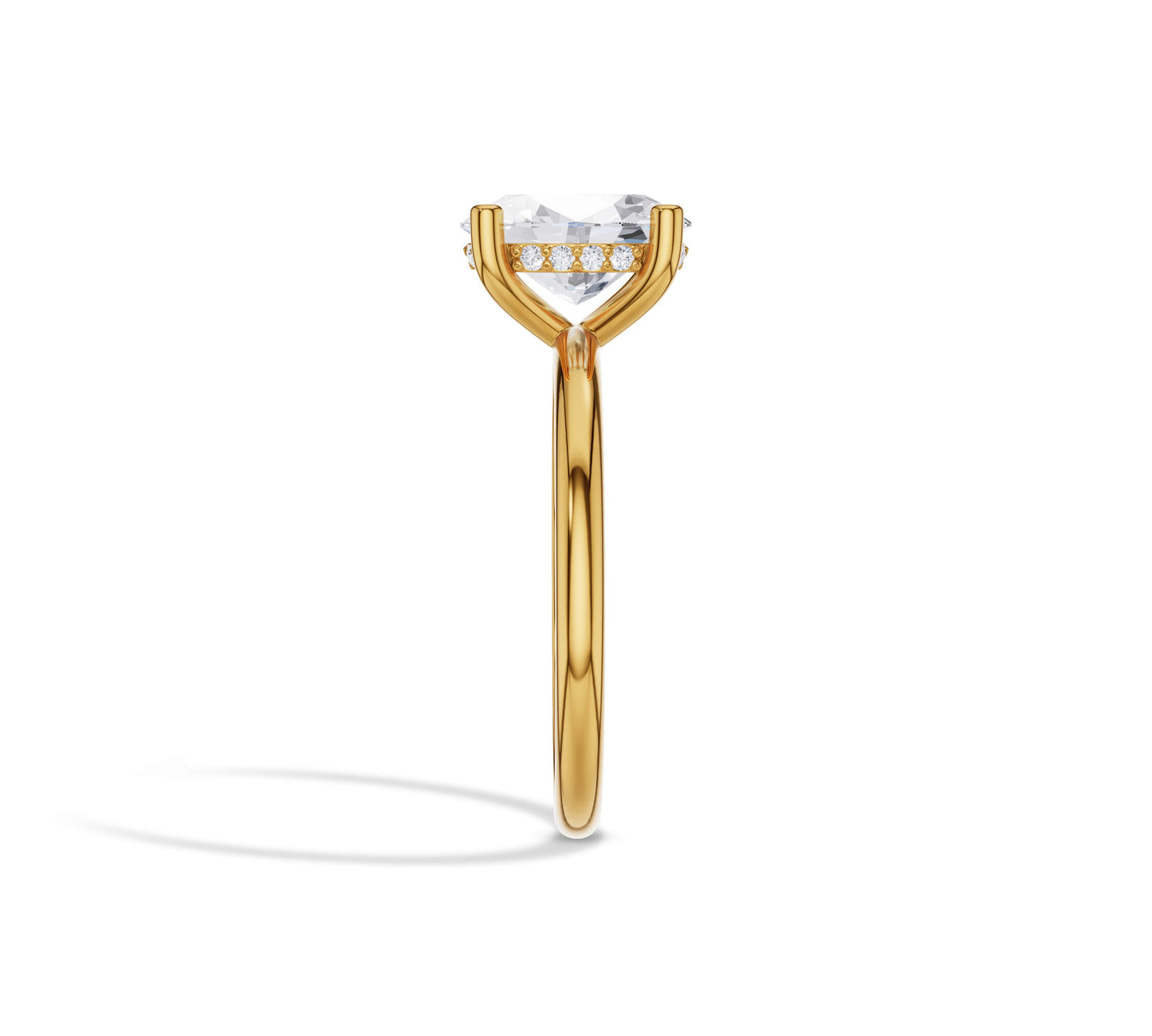 oval hidden halo ring