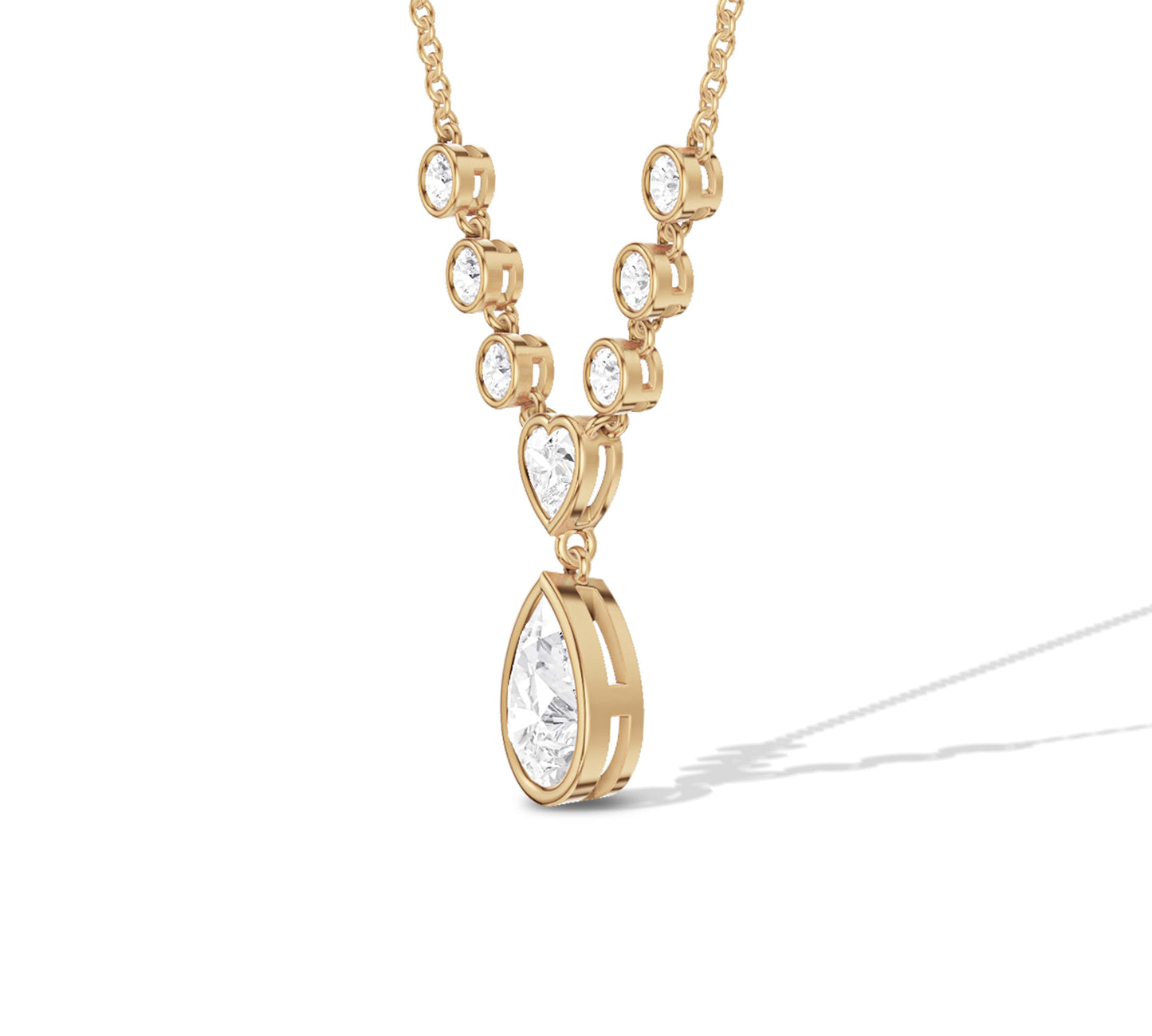 heart and pear diamond necklace