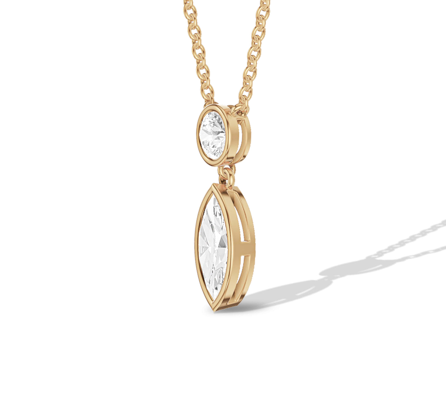 yellow gold necklace diamond pendant