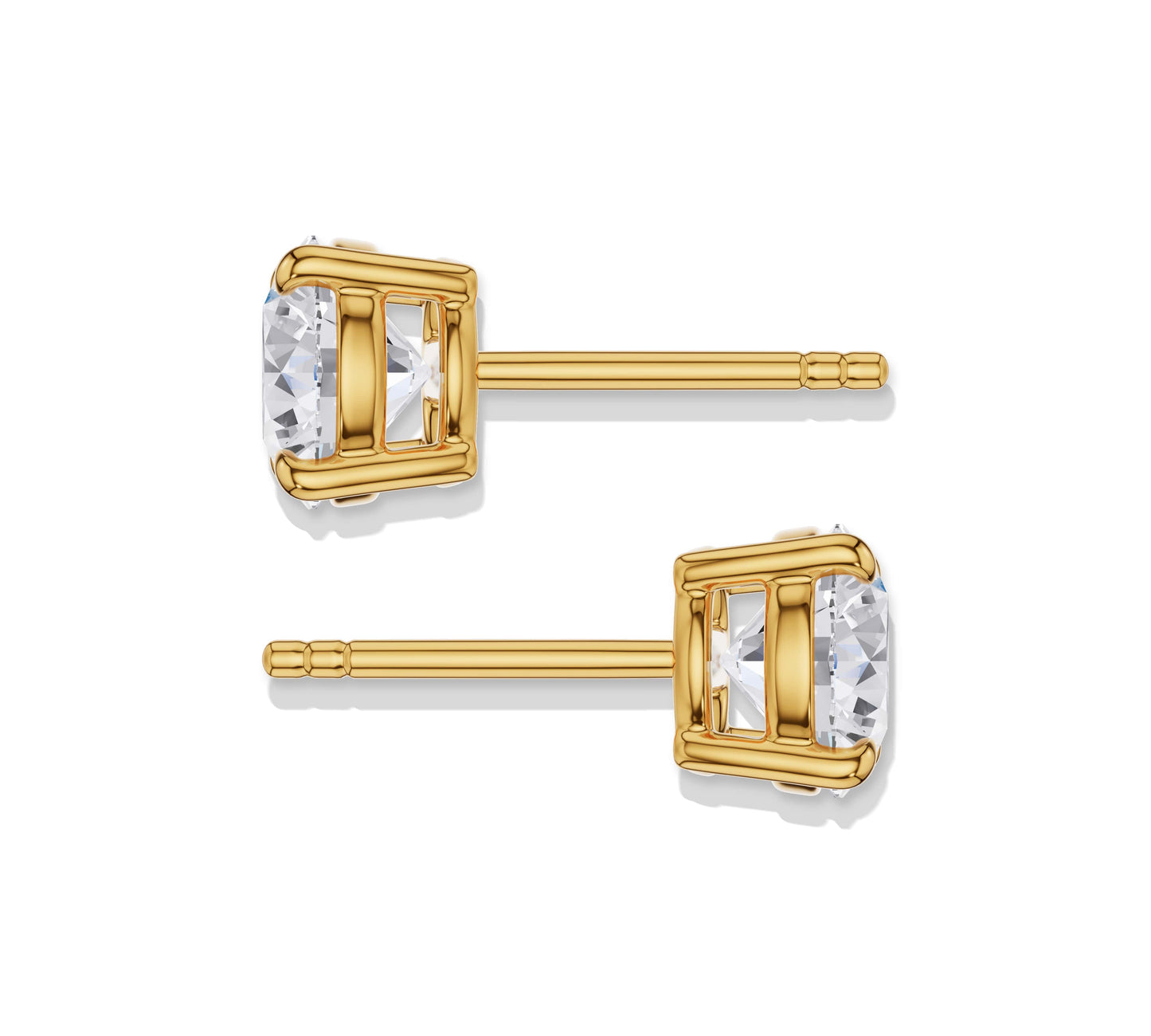 Romantic round diamond studs