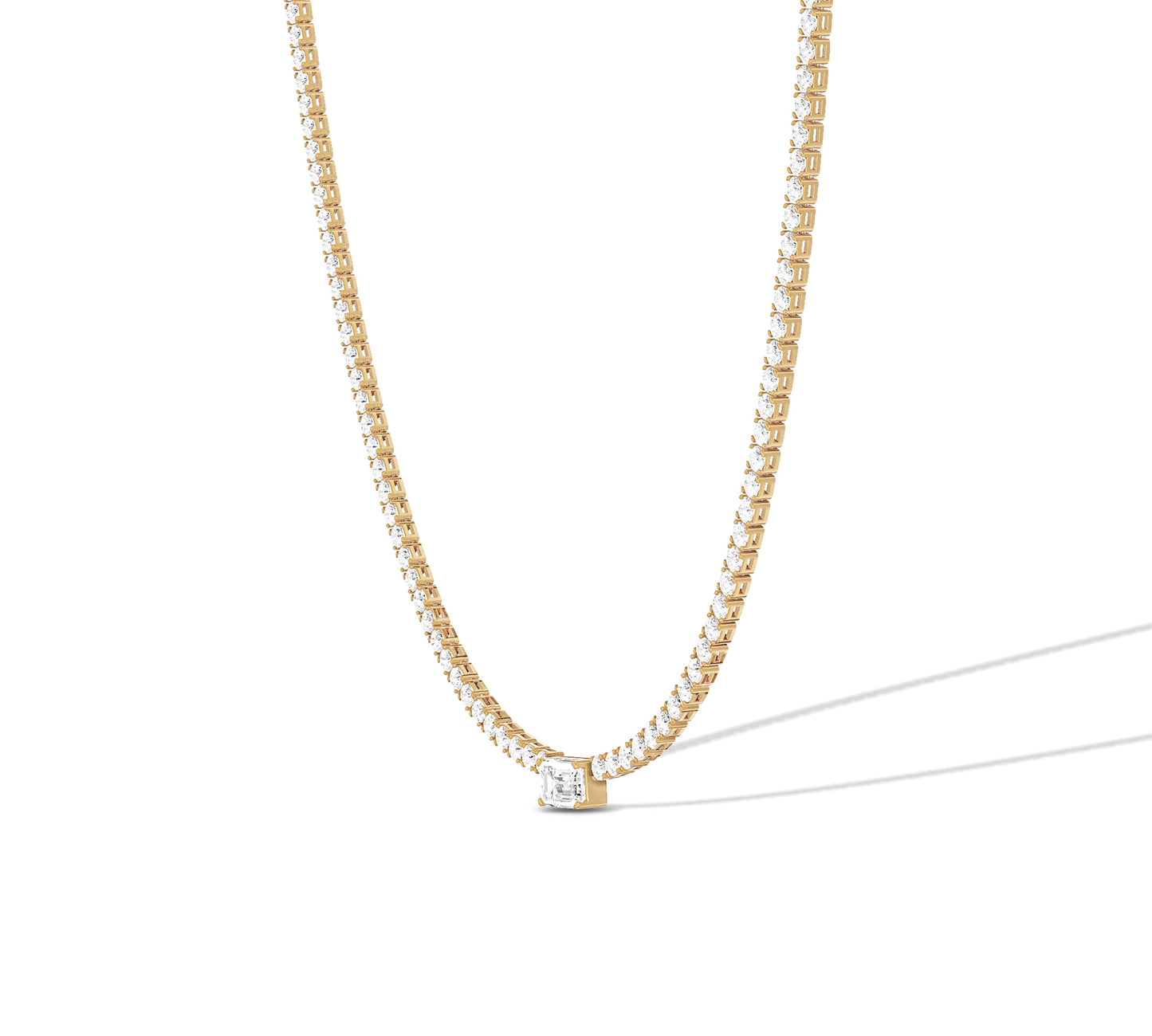 Delicate diamond tennis chain with centerpiece