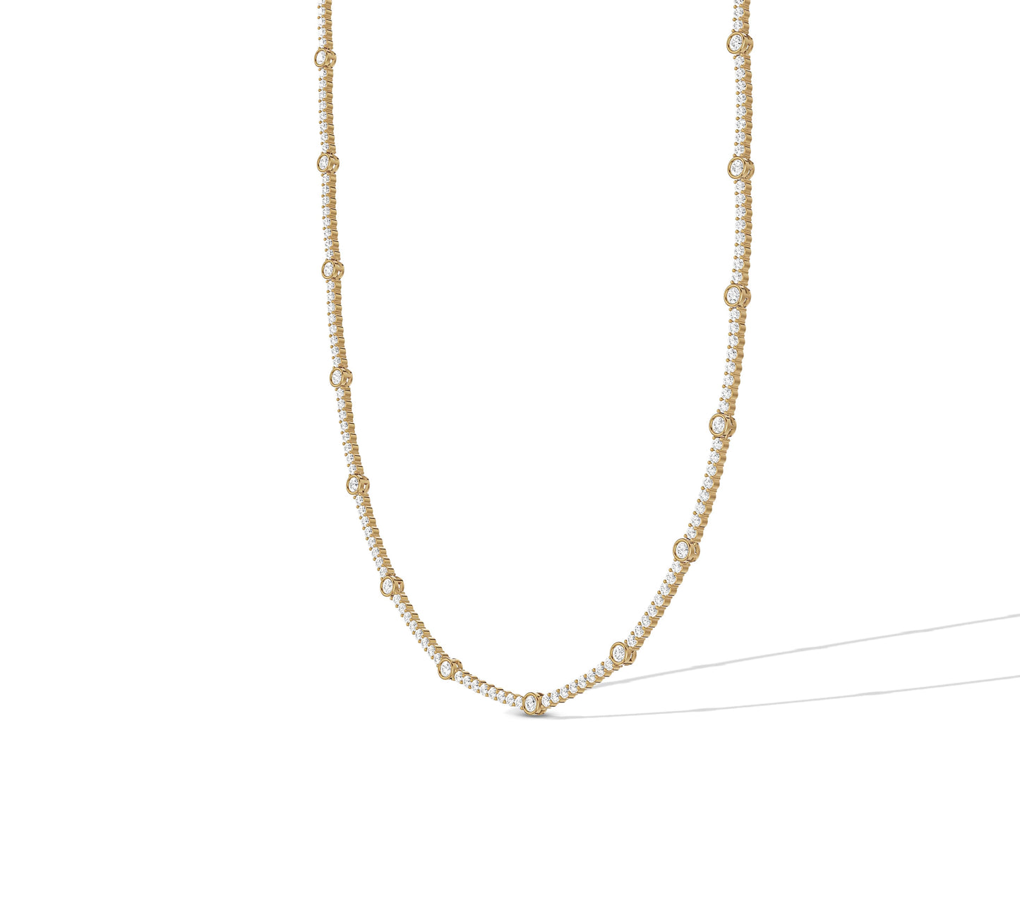 Elegant diamond layering necklace in sustainable 14K yellow gold