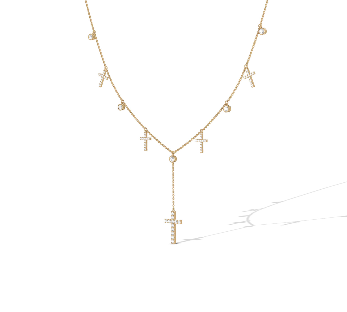 Layered cross pendant necklace for women