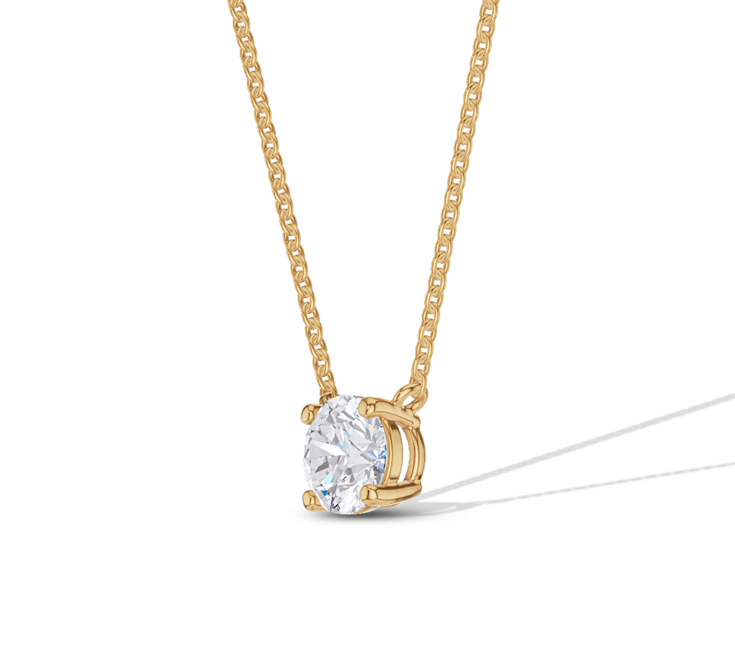 yellow gold solitaire necklace