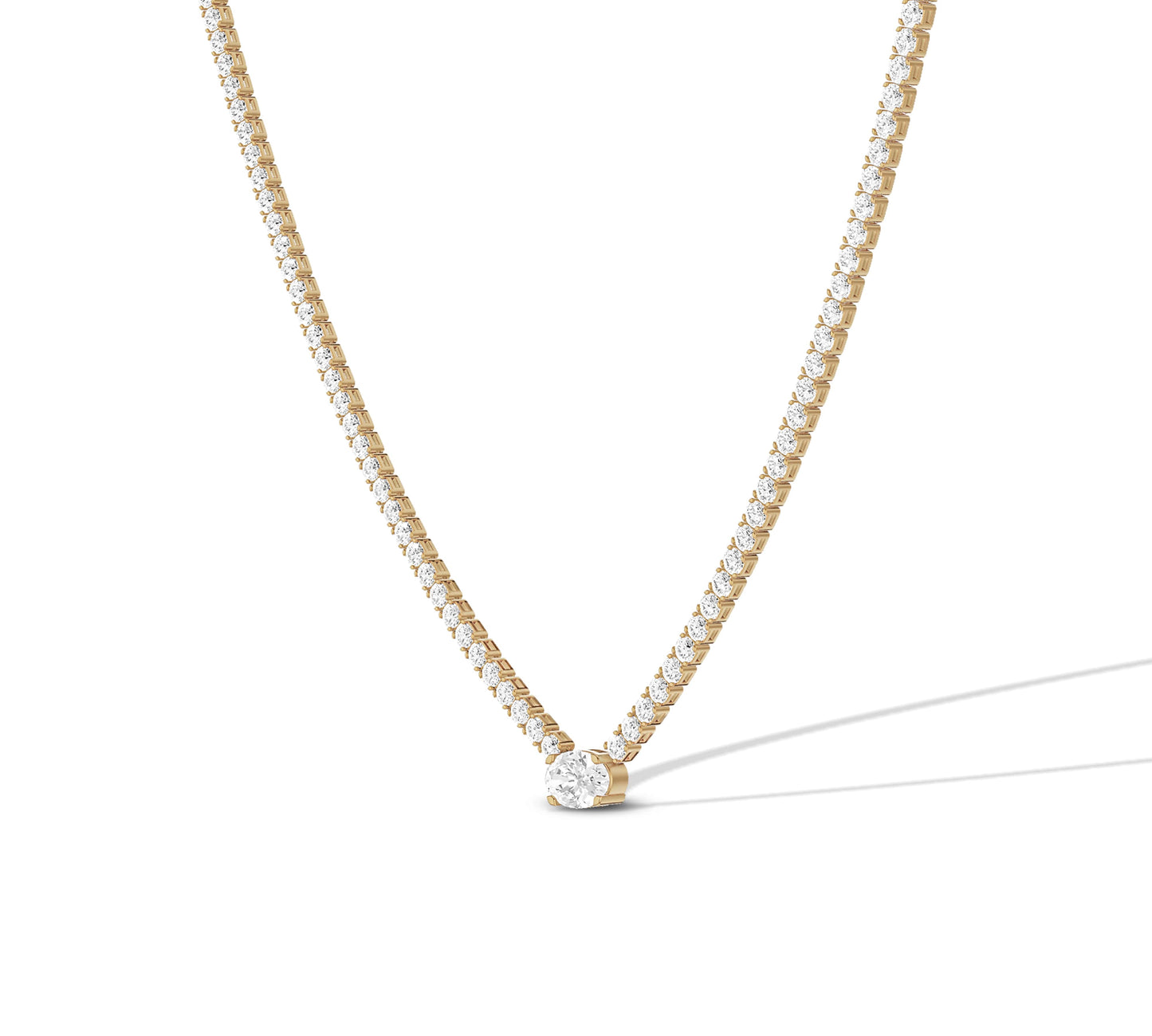 yellow gold tennis necklace