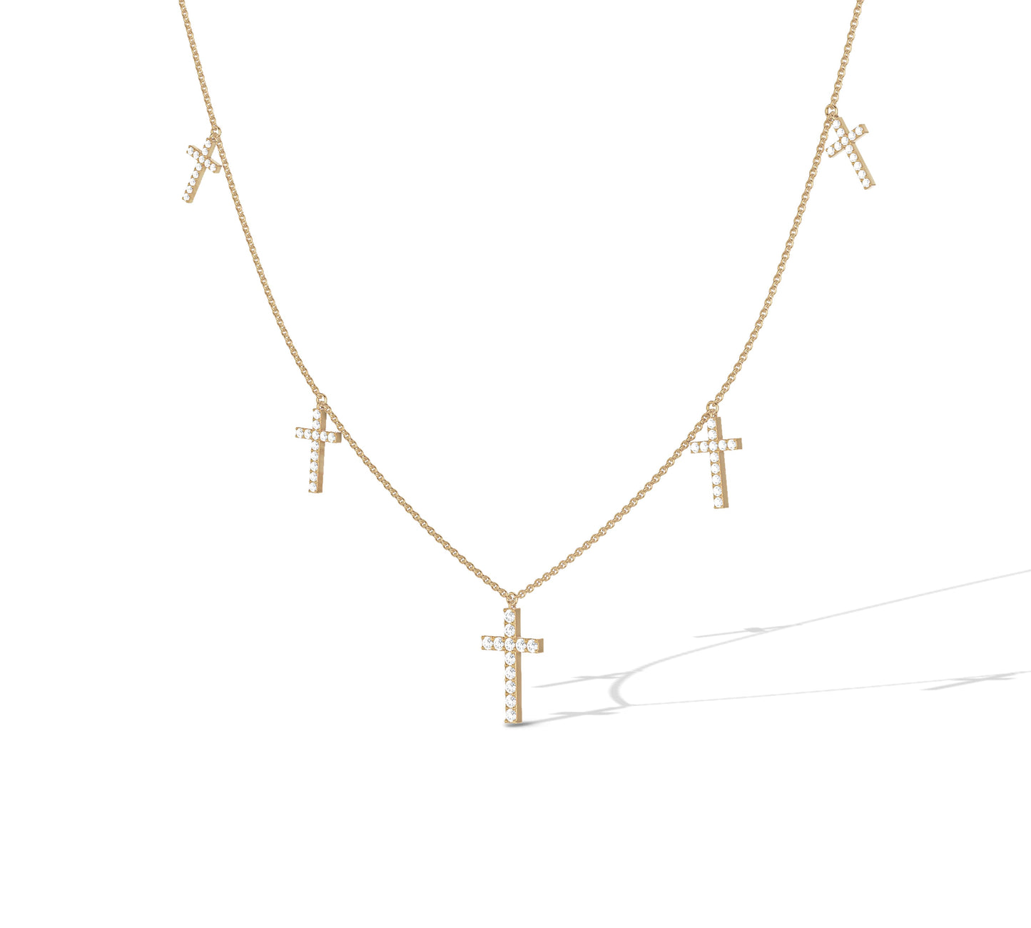 Multiple cross diamond necklace for women