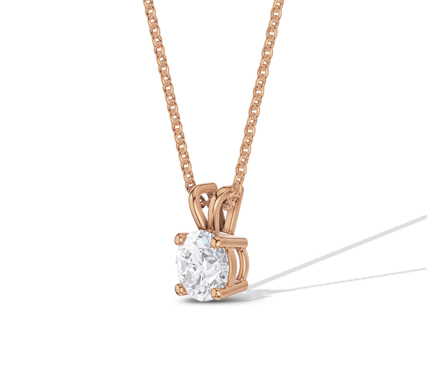 Round 4-Prong Solitaire Diamond Pendant