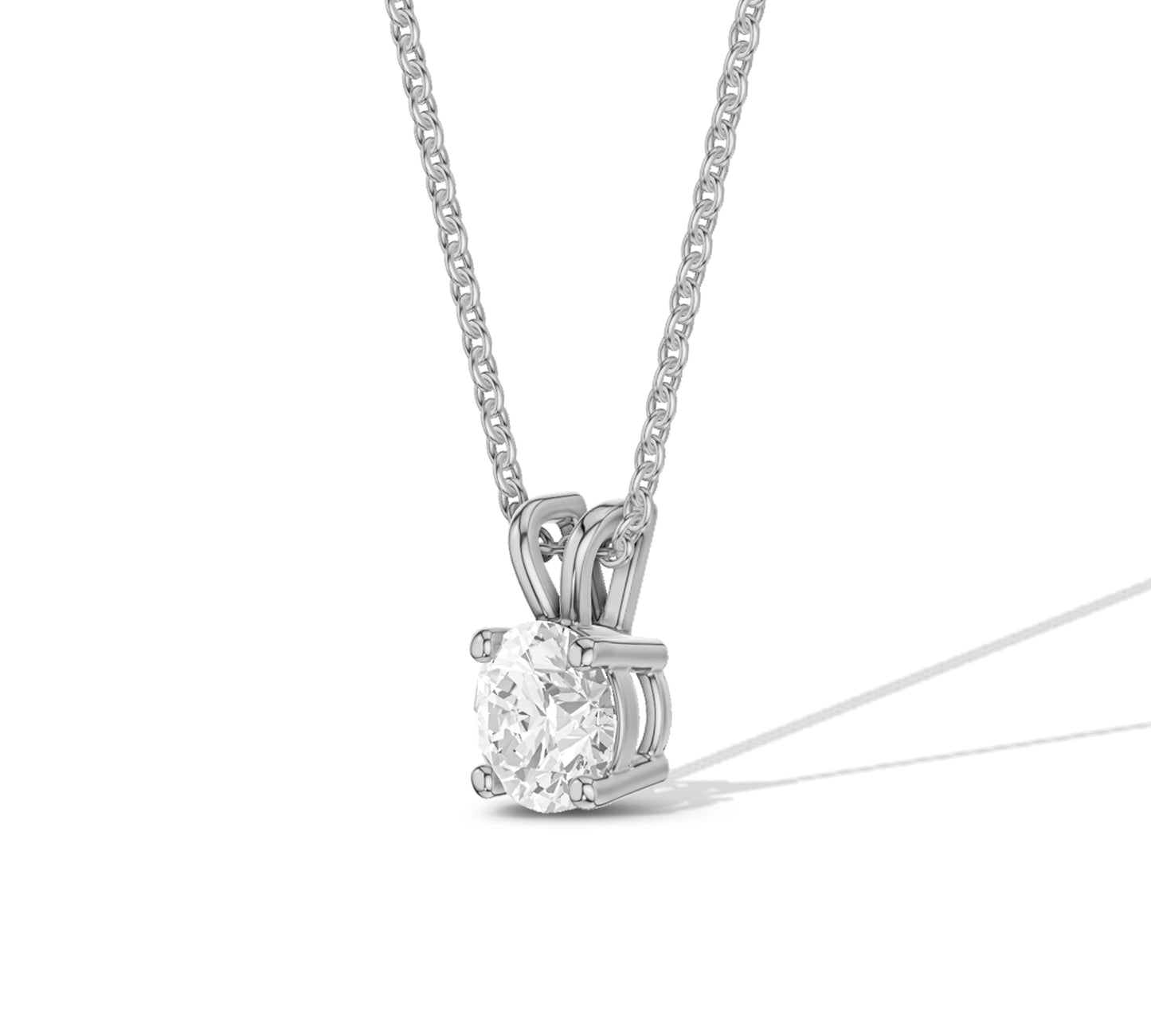 round diamond solitaire necklace