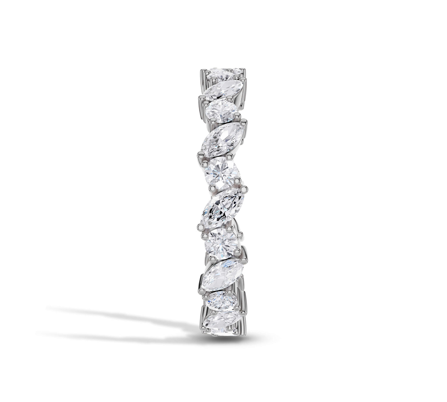white gold marquise and round diamond ring