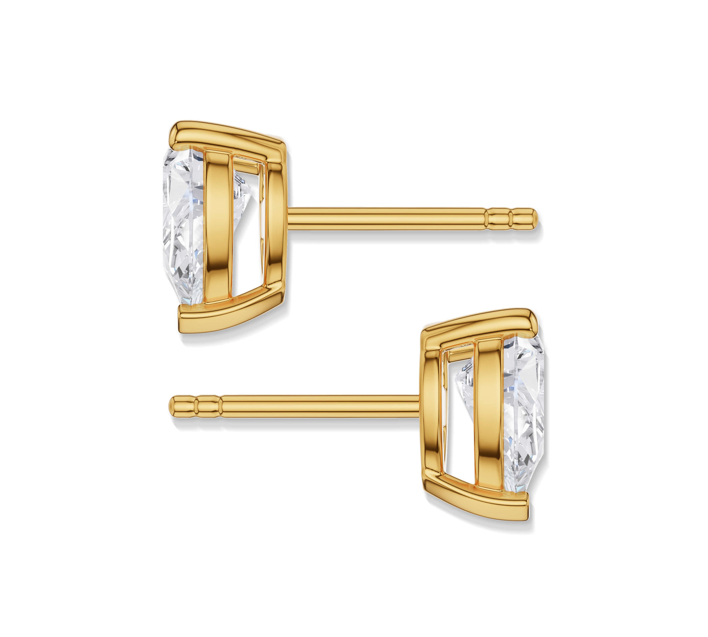 Solitaire pear diamond ear studs