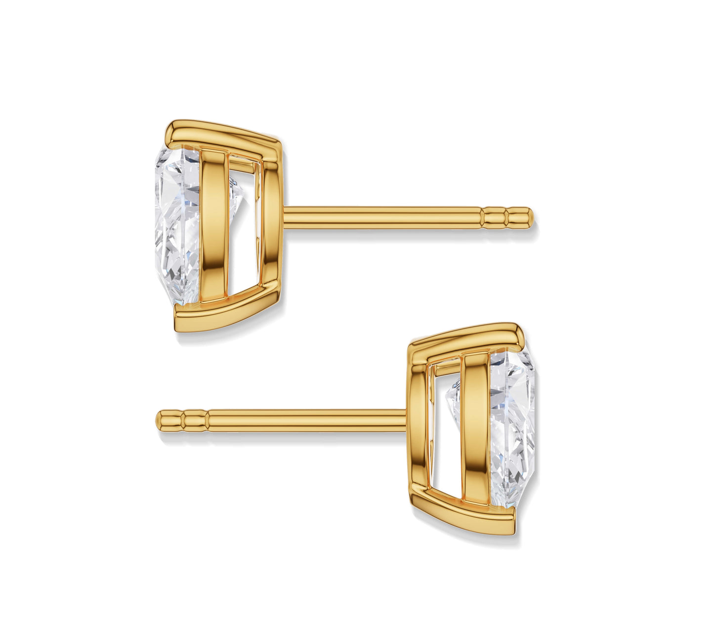 White gold pear diamond studs for women