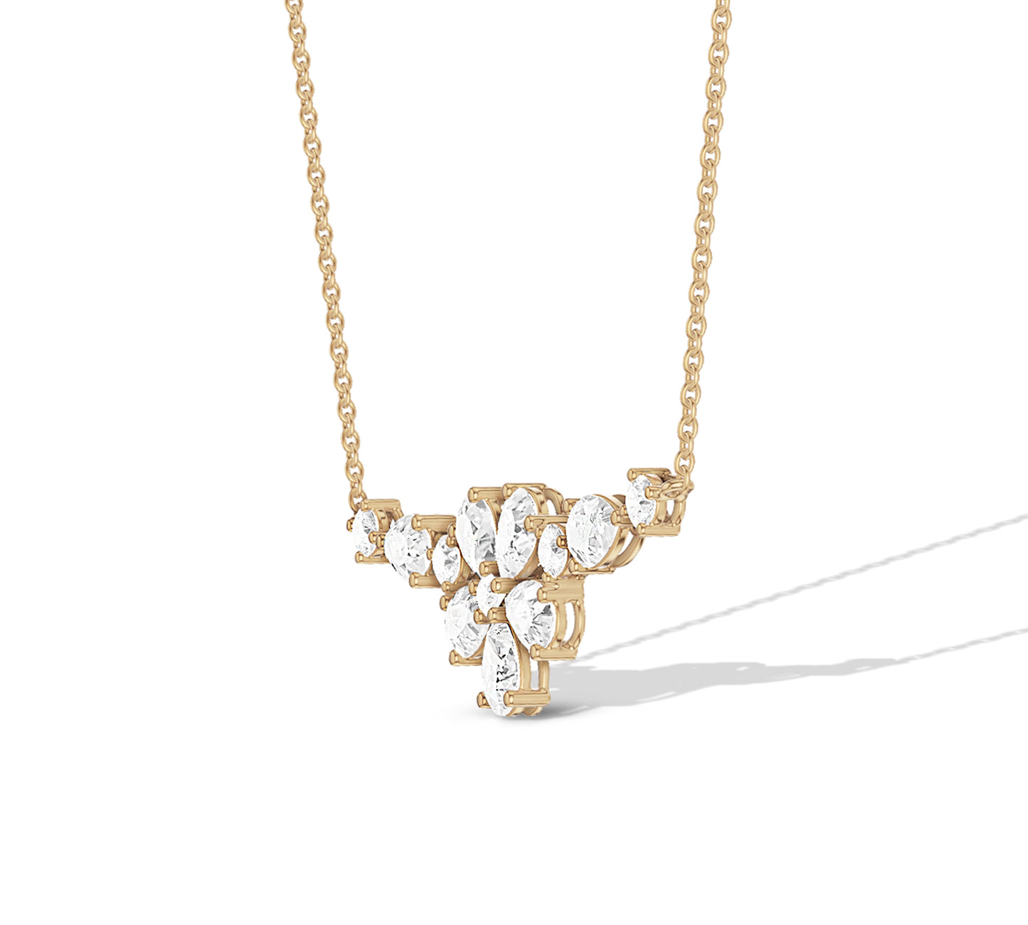 Elegant diamond flower necklace for women