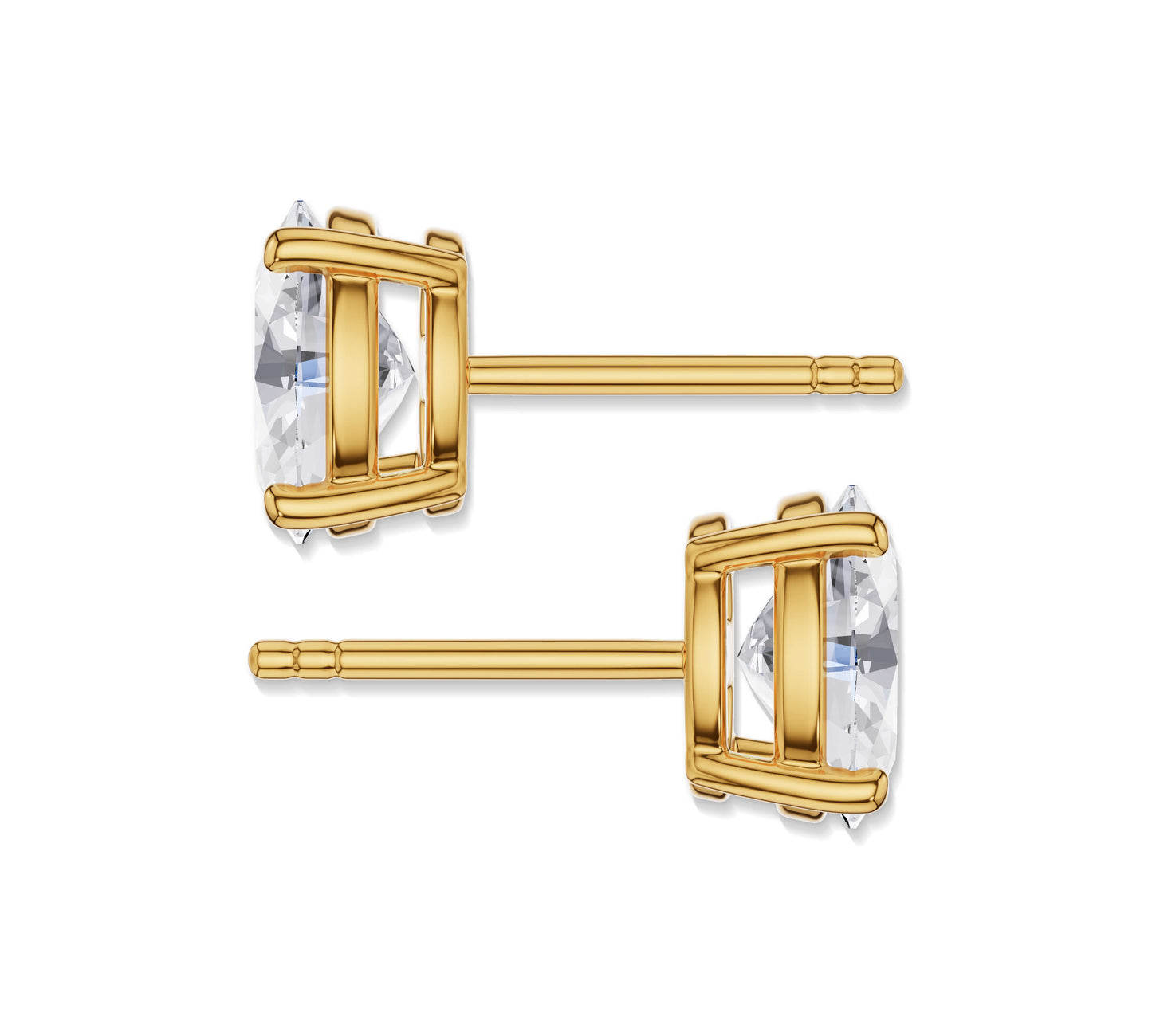 Lab-grown oval diamond ear studs