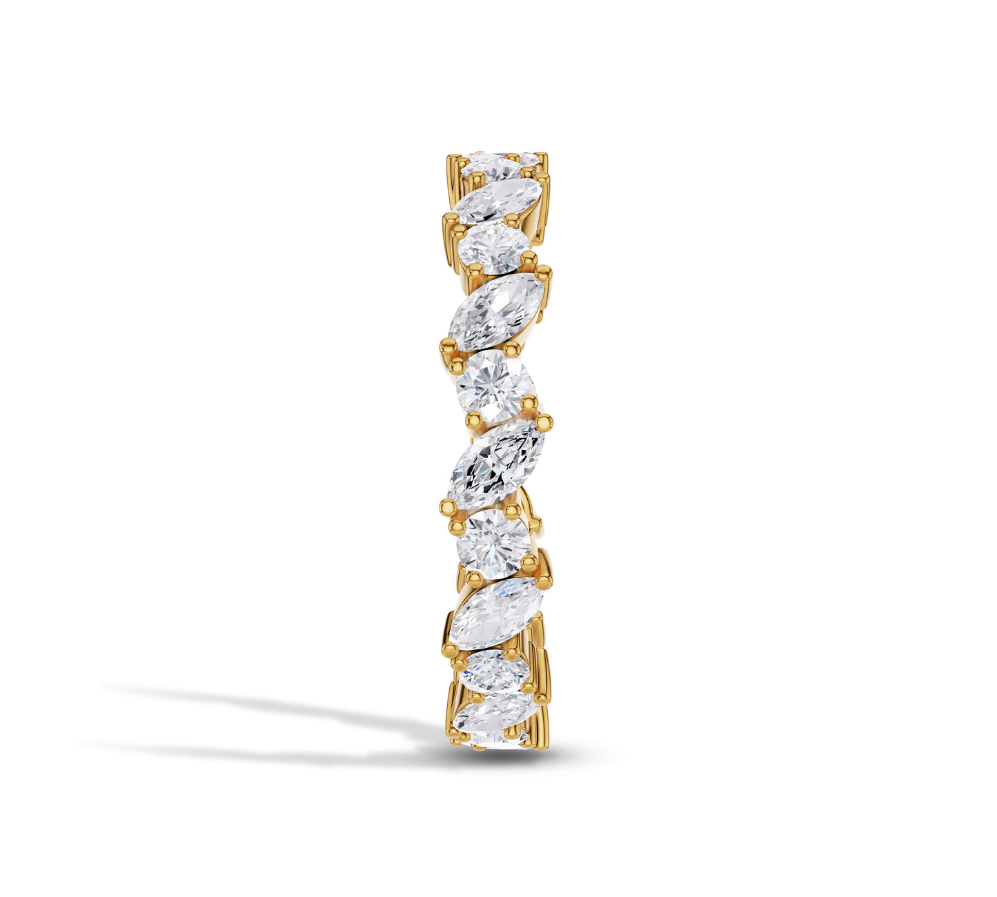 Alternating marquise shapes in eternity band