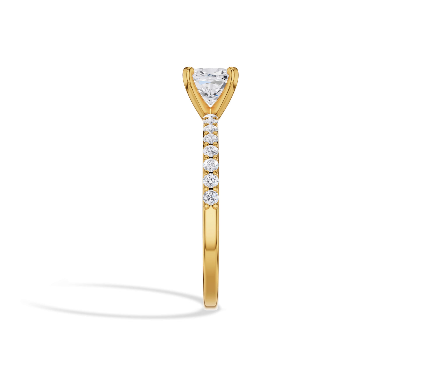 pave engagement rings yellow gold