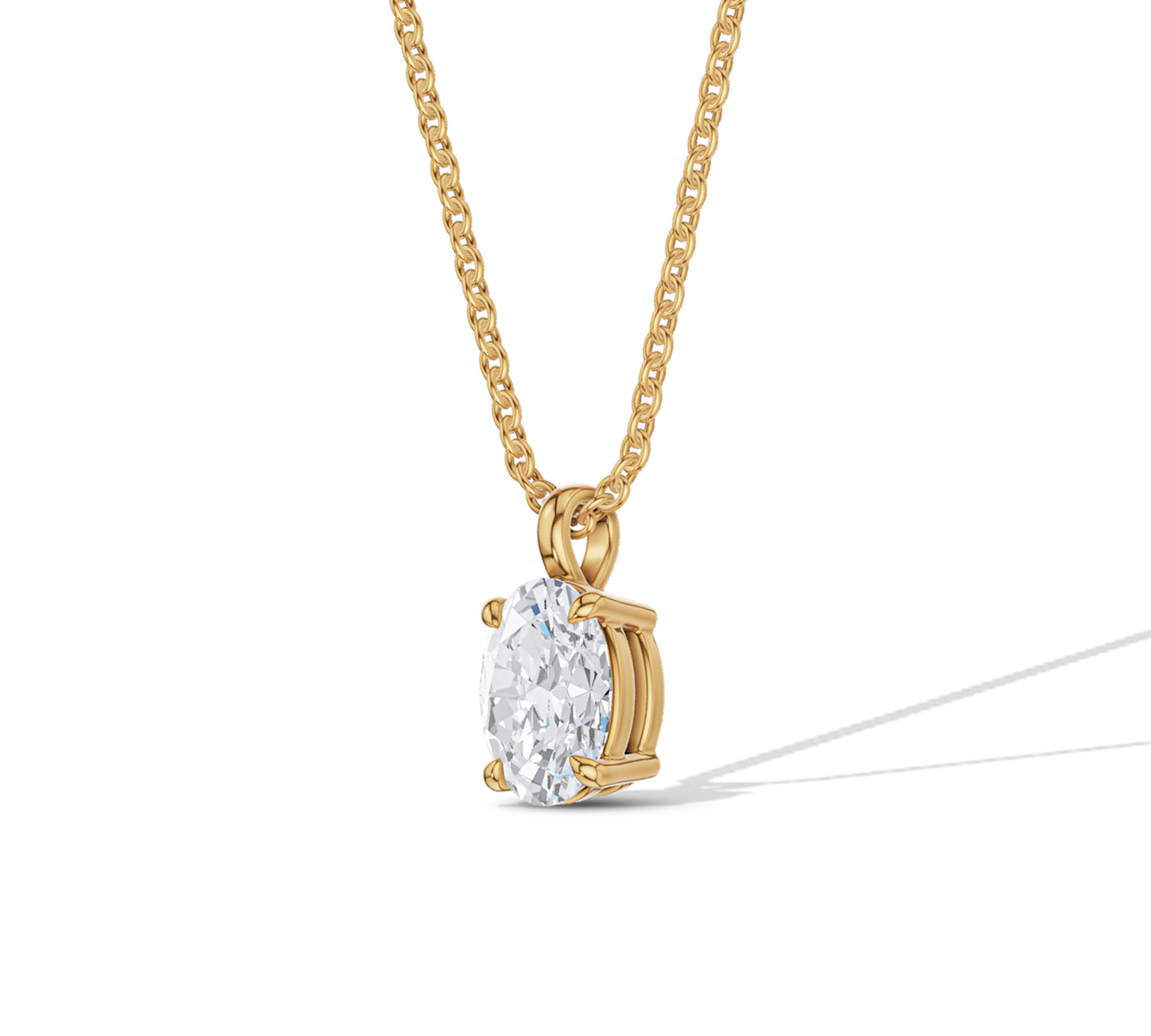14k yellow gold necklace with oval pendant