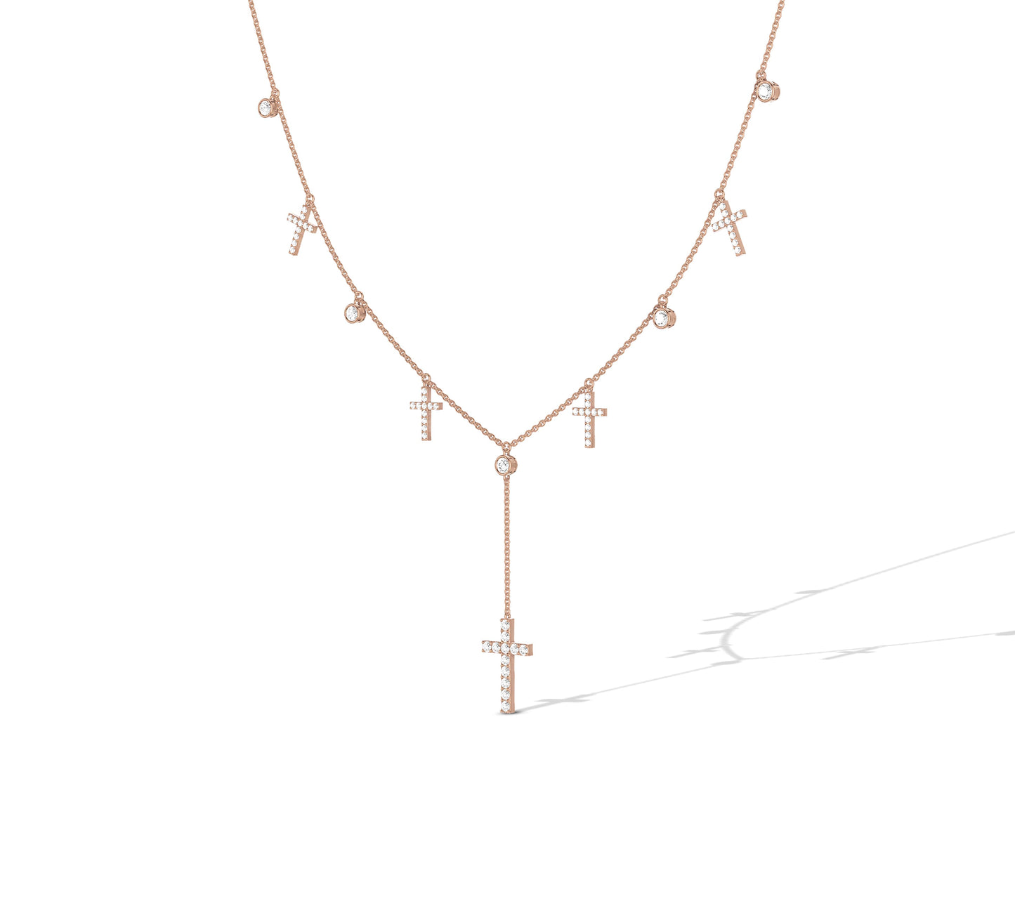 Statement Christian necklace with diamond crosses