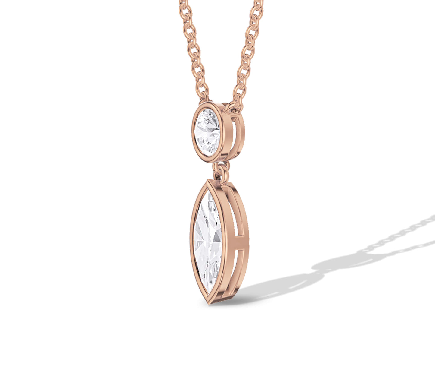 rose gold diamond pendants necklace