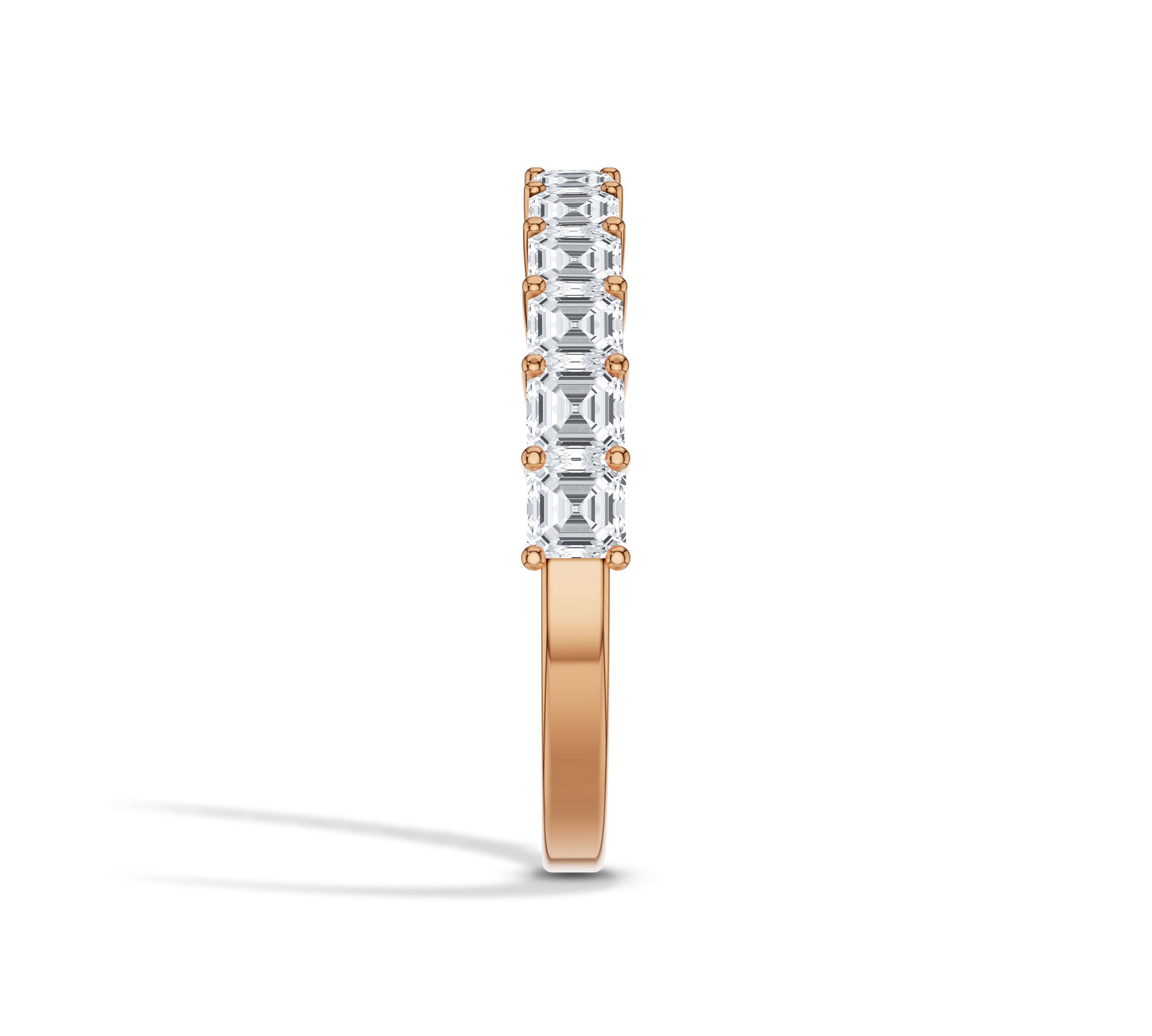 14k asscher cut anniversary band