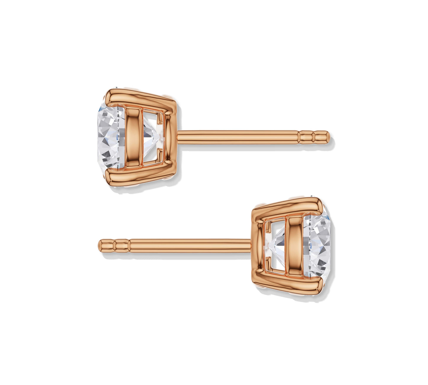 Soft hue round diamond studs