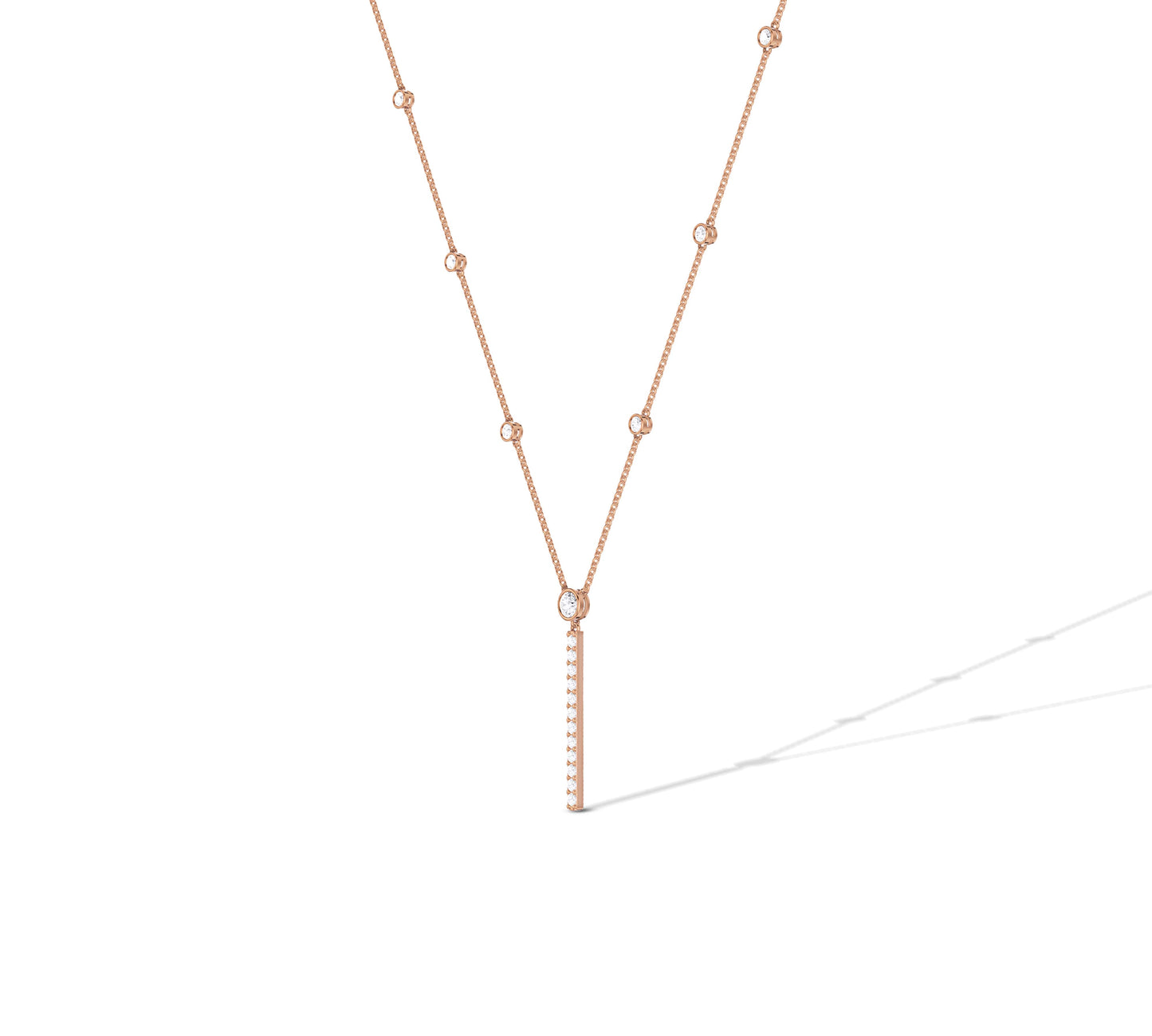 diamond pendant with station diamonds