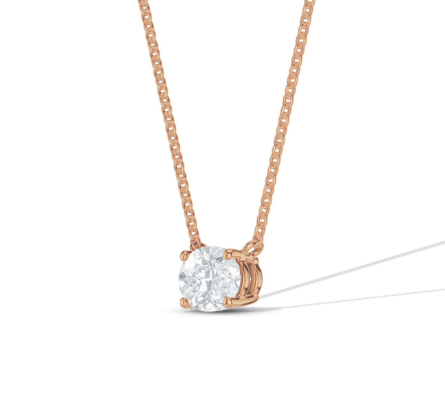 Horizontal Oval Cut Diamond Necklace