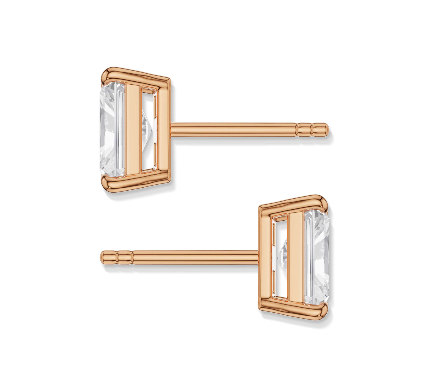 Sparkling rectangular diamond earrings