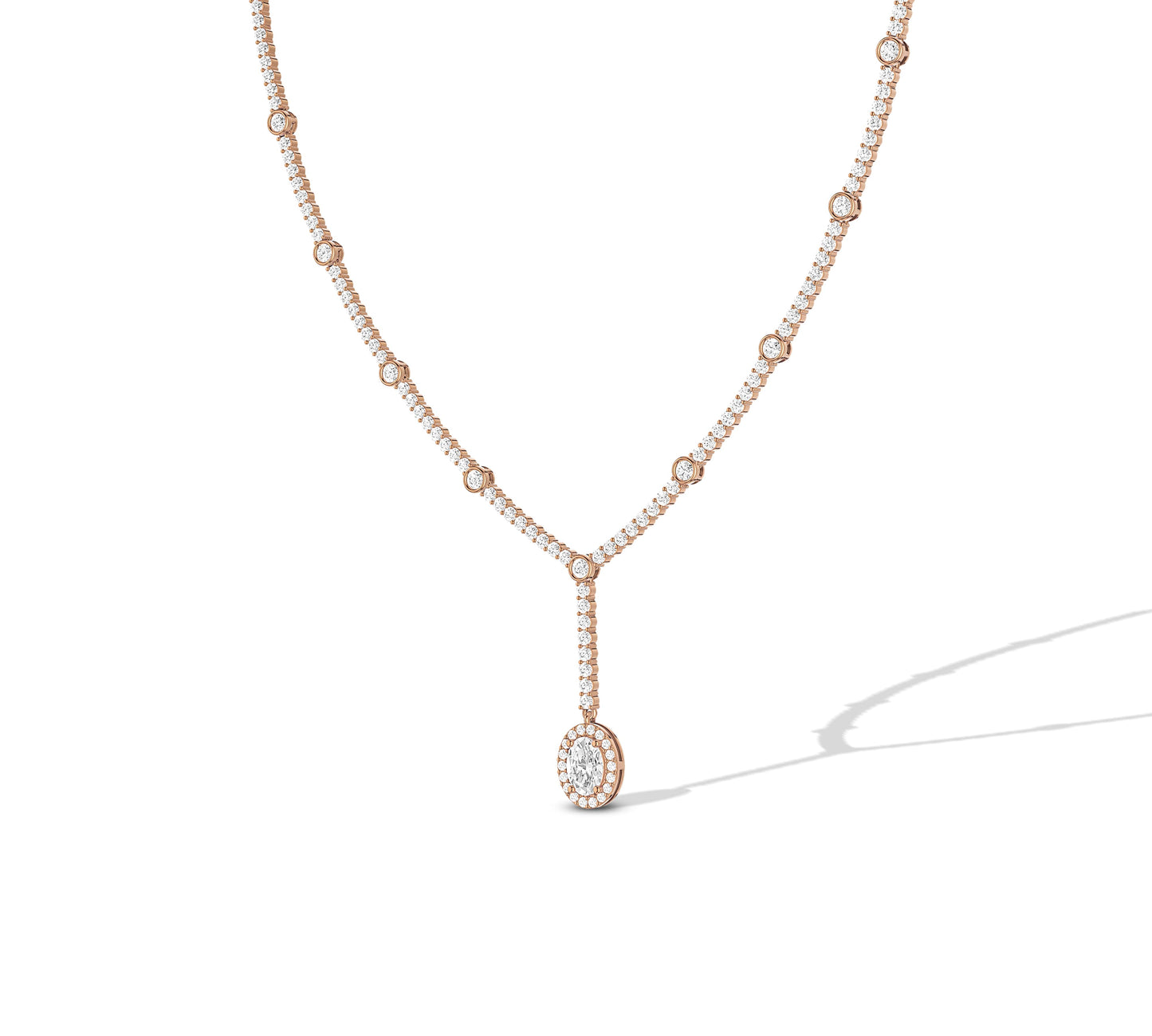 Statement Y-shaped diamond necklace for women