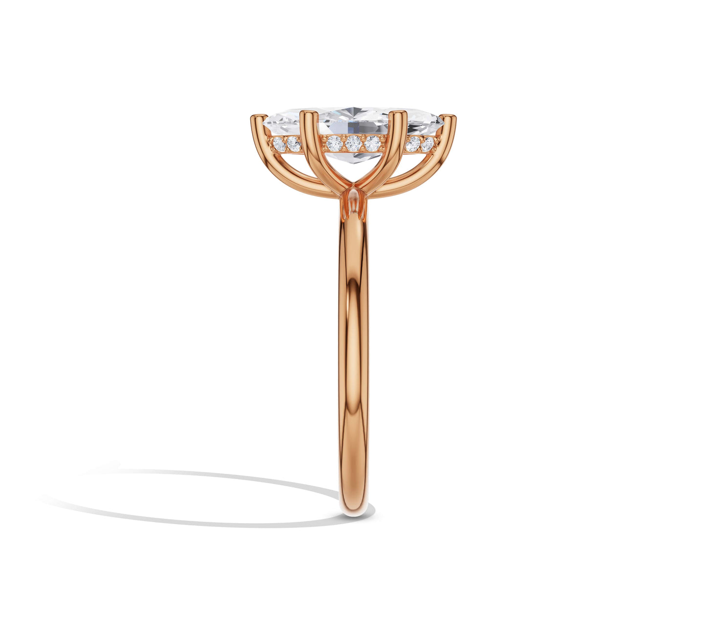 marquise diamonds ring in rose gold