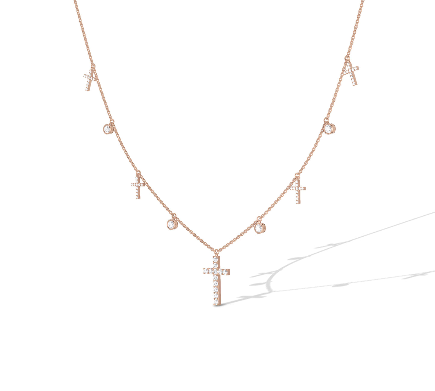 Everyday layering necklace with cross accents